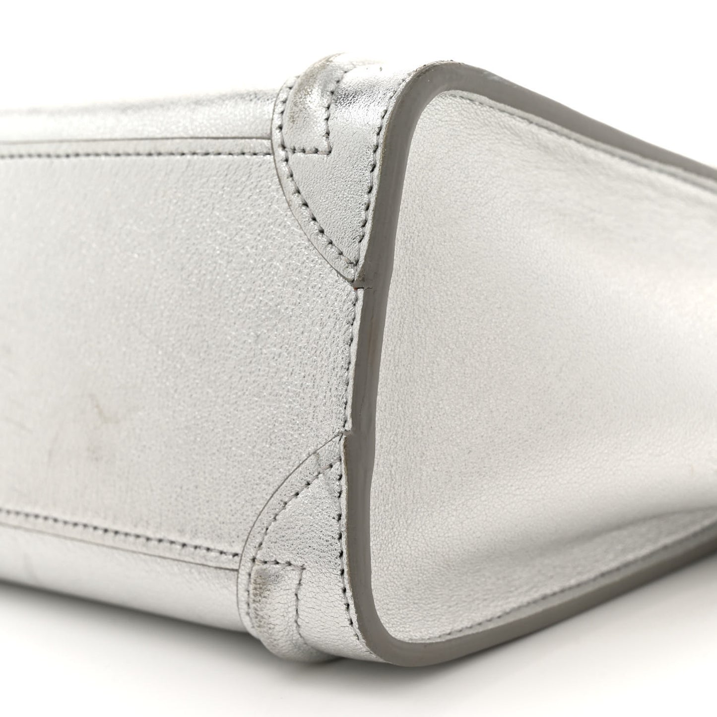 Laminated Lambskin Nano Luggage Silver