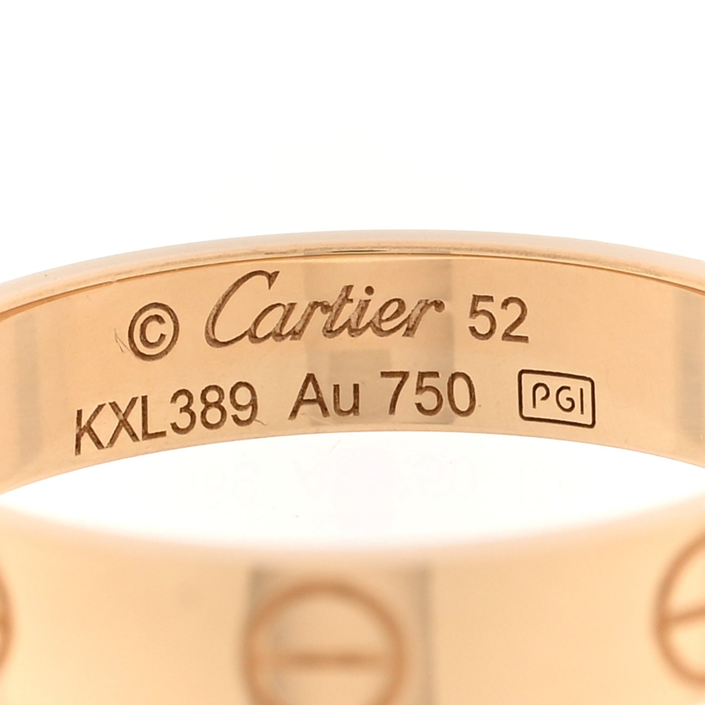 18K Yellow Gold 3.5mm LOVE Wedding Band Ring 52 6
