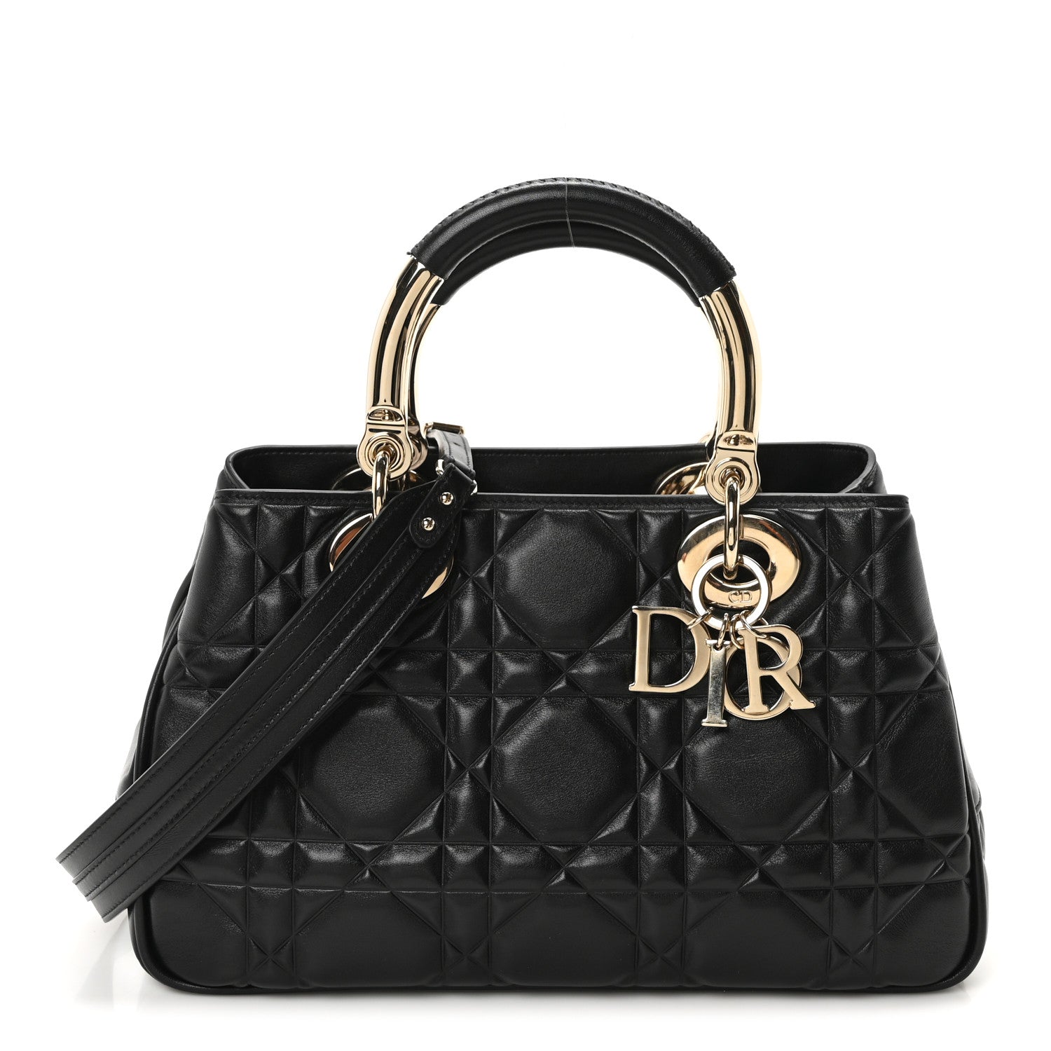 Christian Dior Calfskin Cannage Medium The Lady 95.22 Black