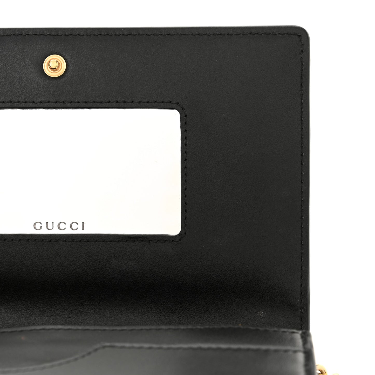 Calfskin GG Matelasse Chain Wallet Black