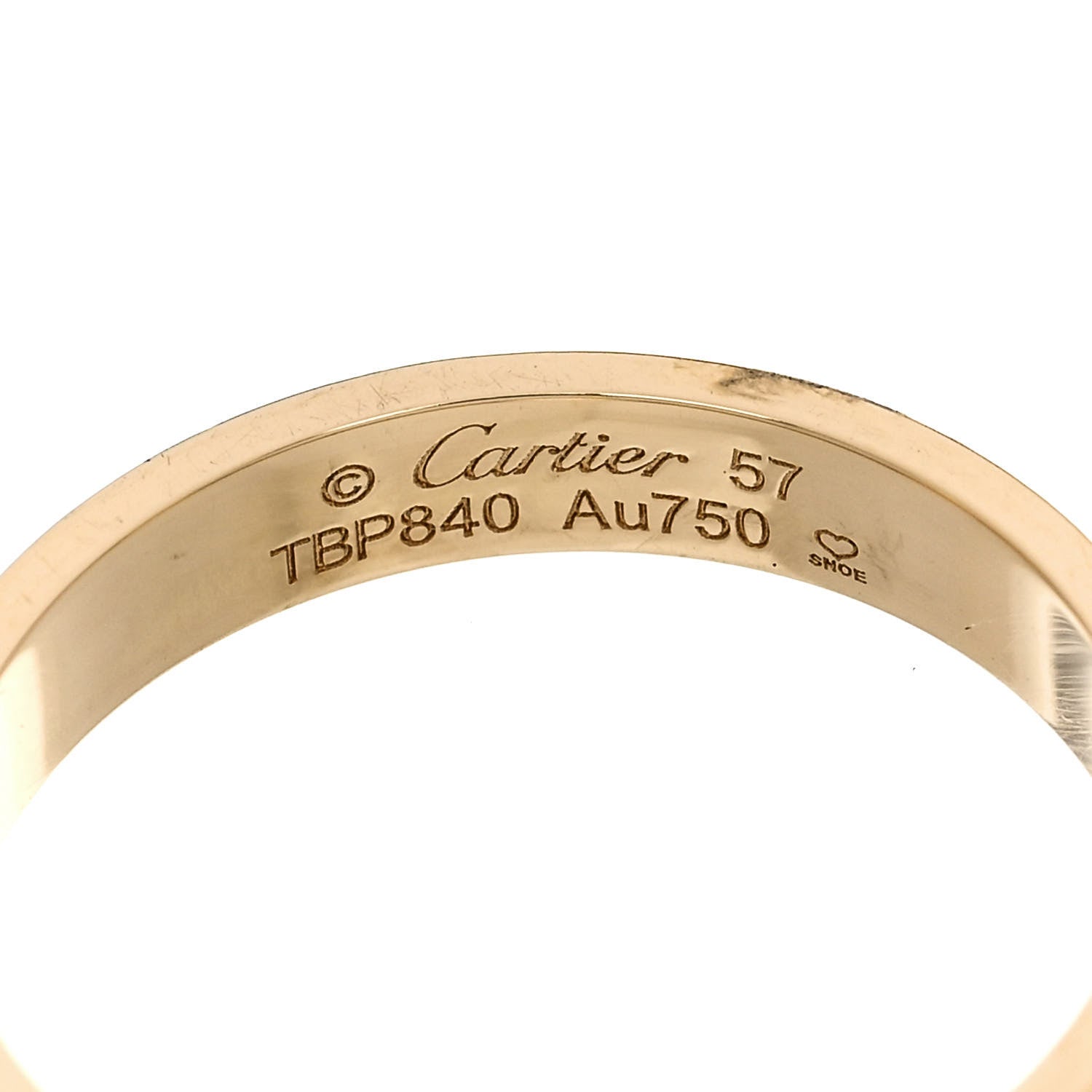 Cartier 18K Yellow Gold 3.5mm LOVE Wedding Band Ring 57 8 4 of 5