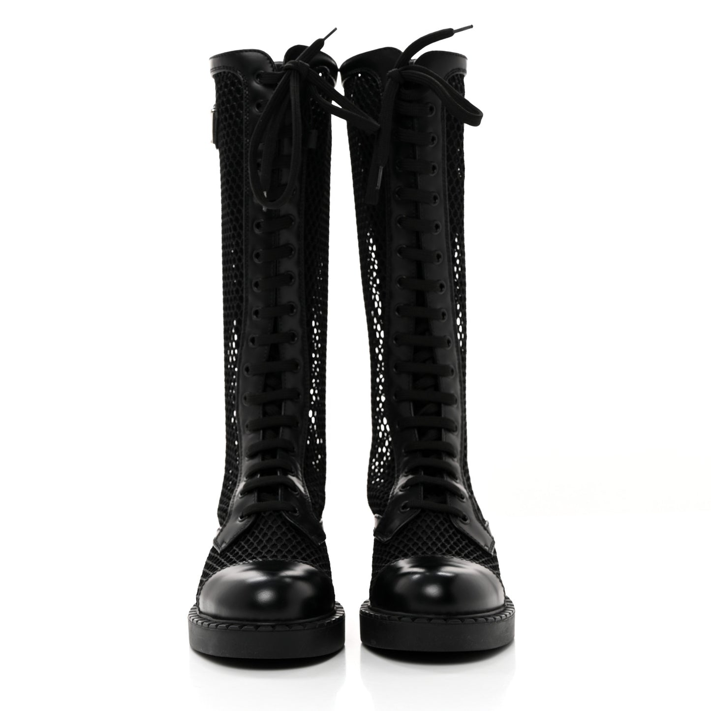 Rete Spazzolato Rois Metal Triangle Logo Womens Knee High 50mm Boots 35 Black