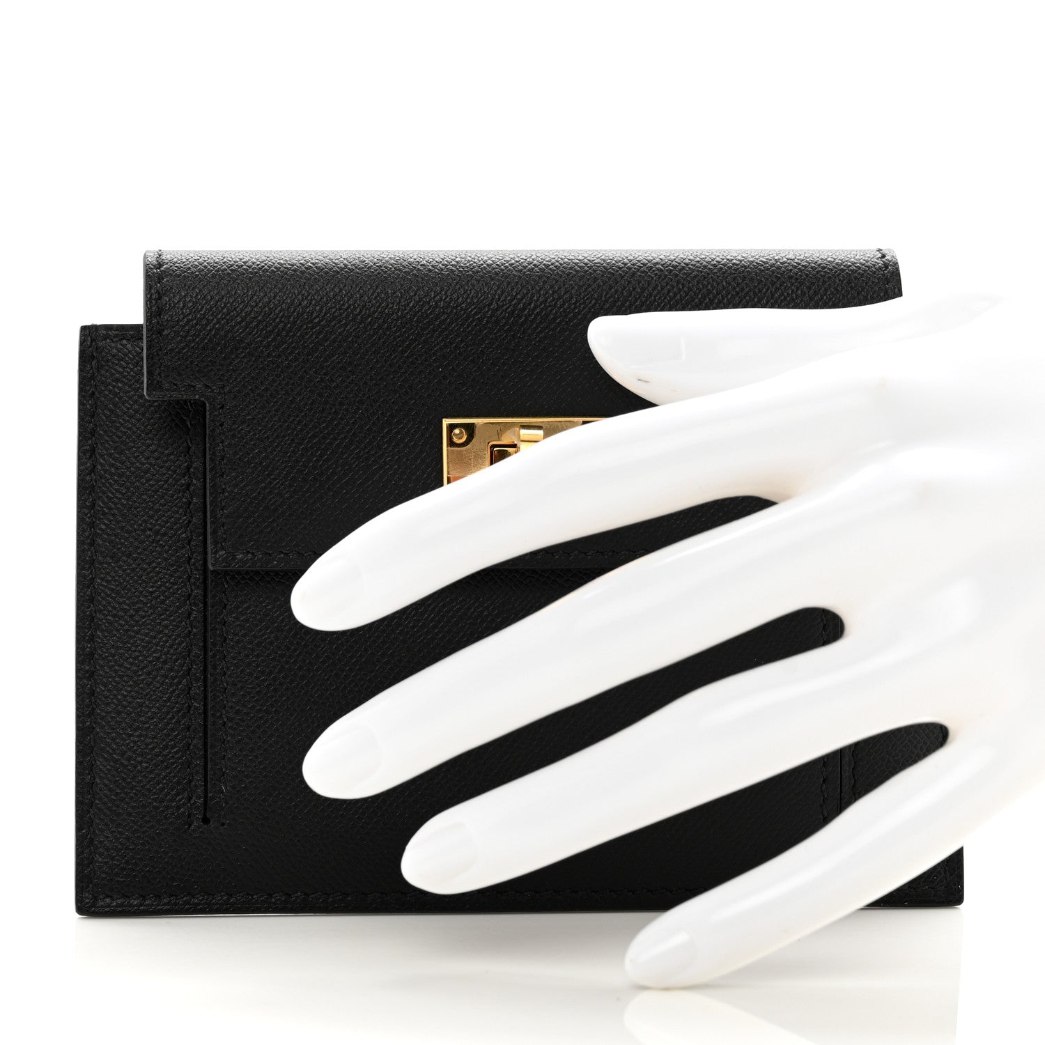 Hermes Epsom Kelly Pocket Compact Wallet Black 2 of 8