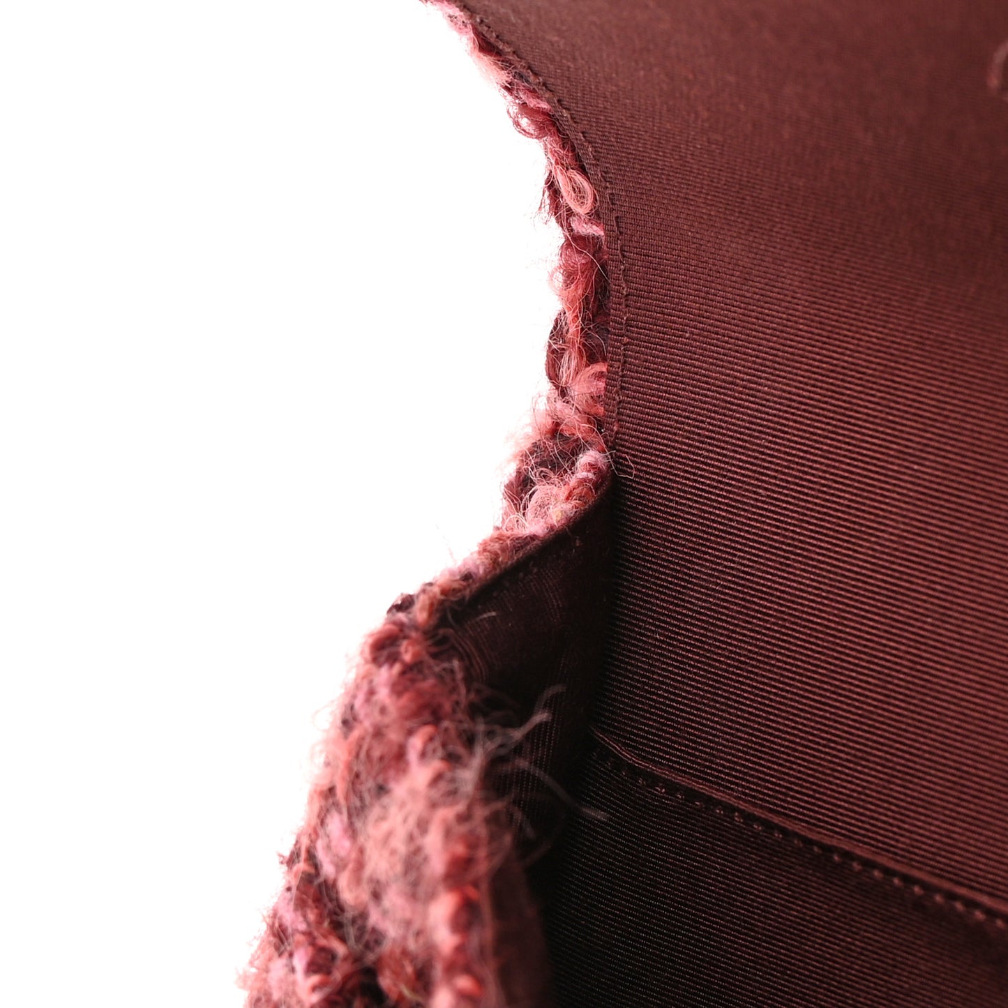 Tweed Quilted Medium Double Flap Red