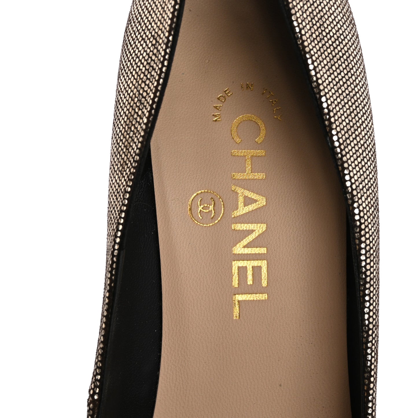 Textured Suede Cap Toe CC Pumps 38.5 Light Gold Black