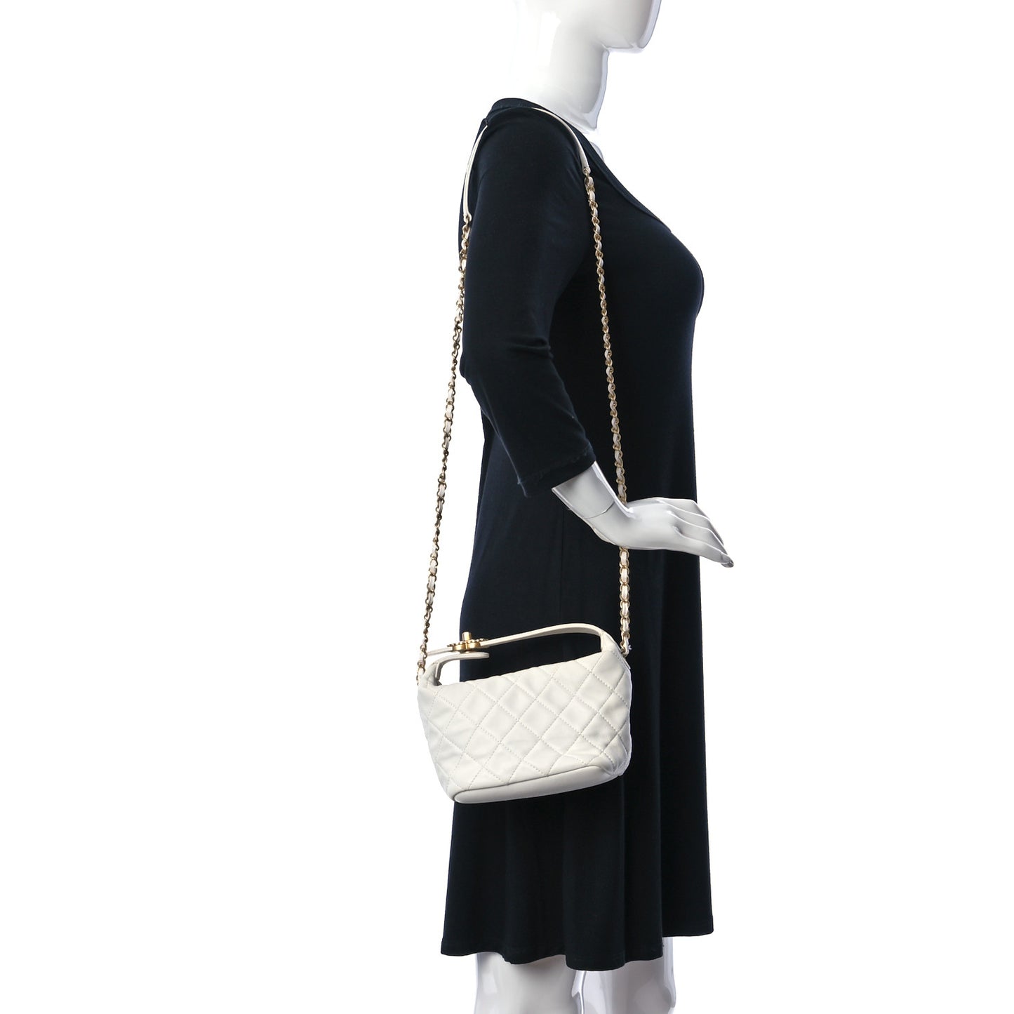 Lambskin Quilted Small Perfect Meeting Hobo White