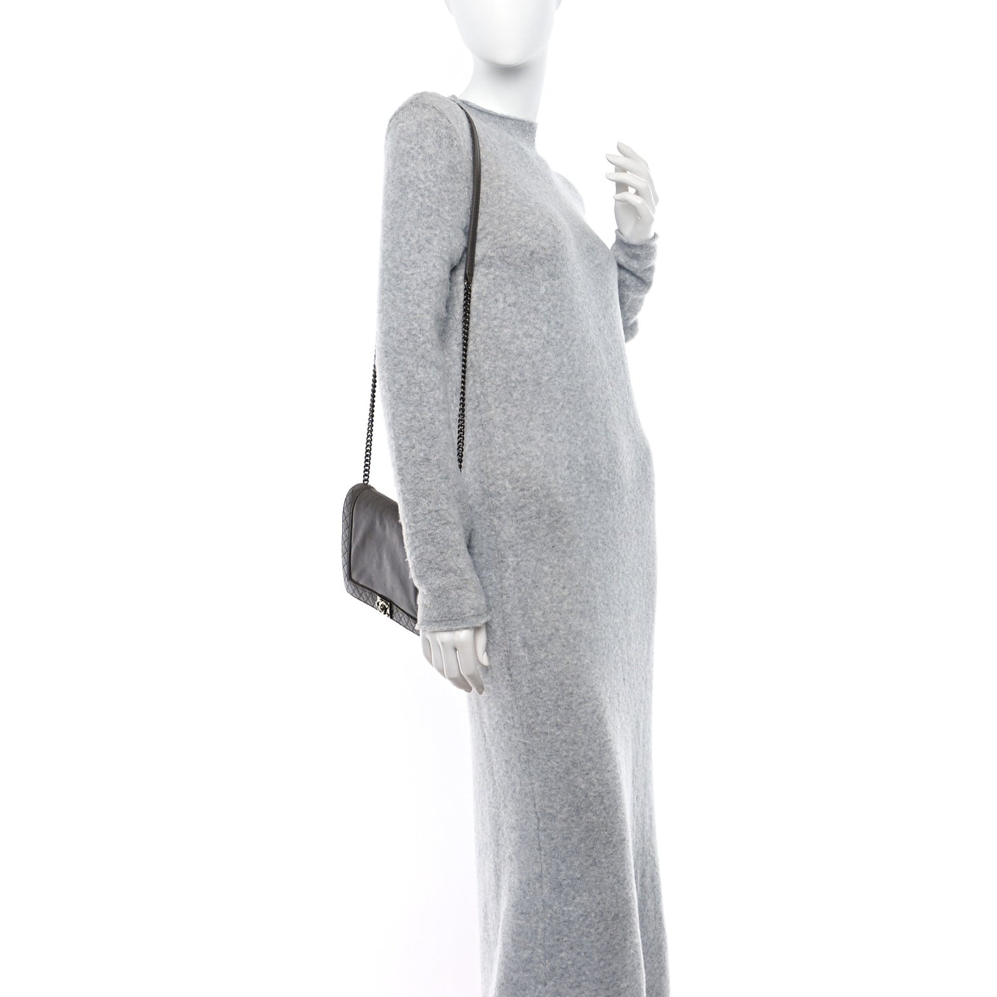 Calfskin Small Boy Reverso Flap Grey