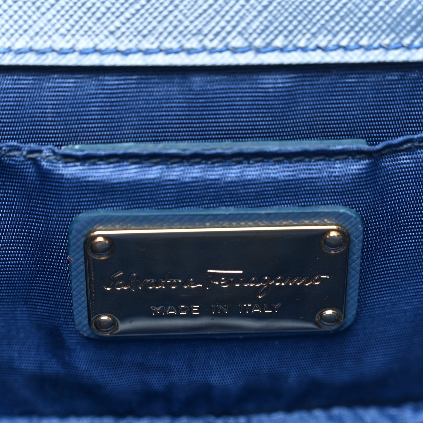 Hammered Calfskin Mini Vara Bow Crossbody Bag Blue