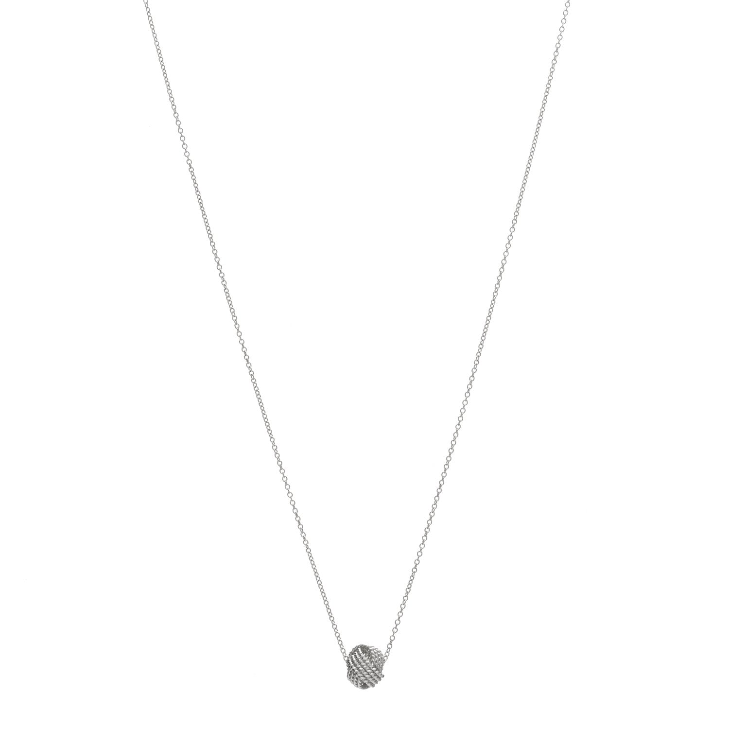 Tiffany Sterling Silver Twist Knot Pendant Necklace 1 of 3