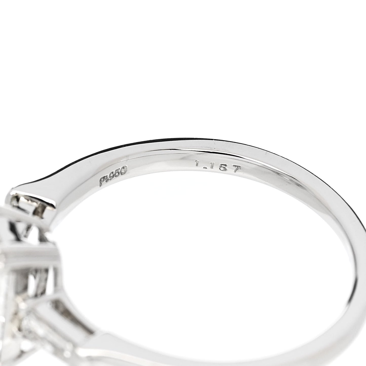 Platinum Diamond 1.157ct Emerald Cut Tapered Baguette Engagement Ring 50 5.25