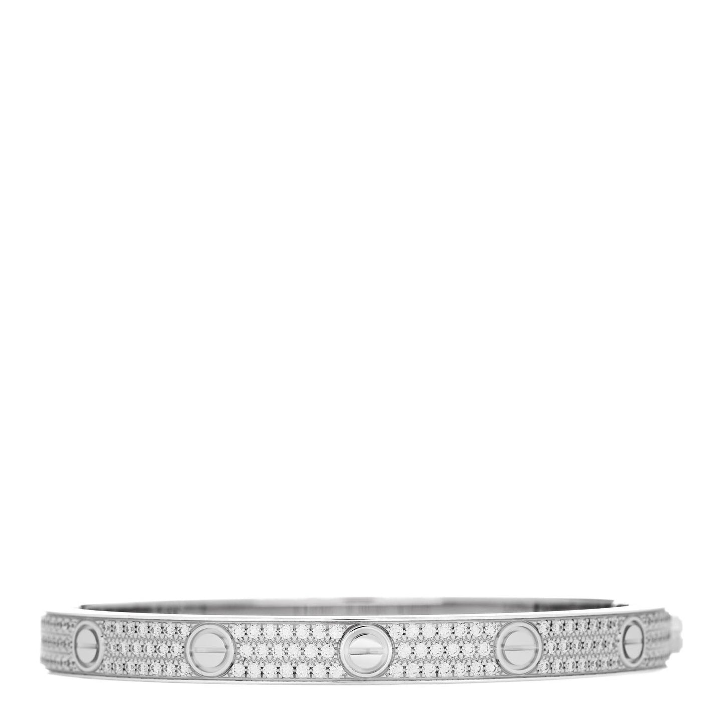 18K White Gold Diamond LOVE Paved Bracelet 18