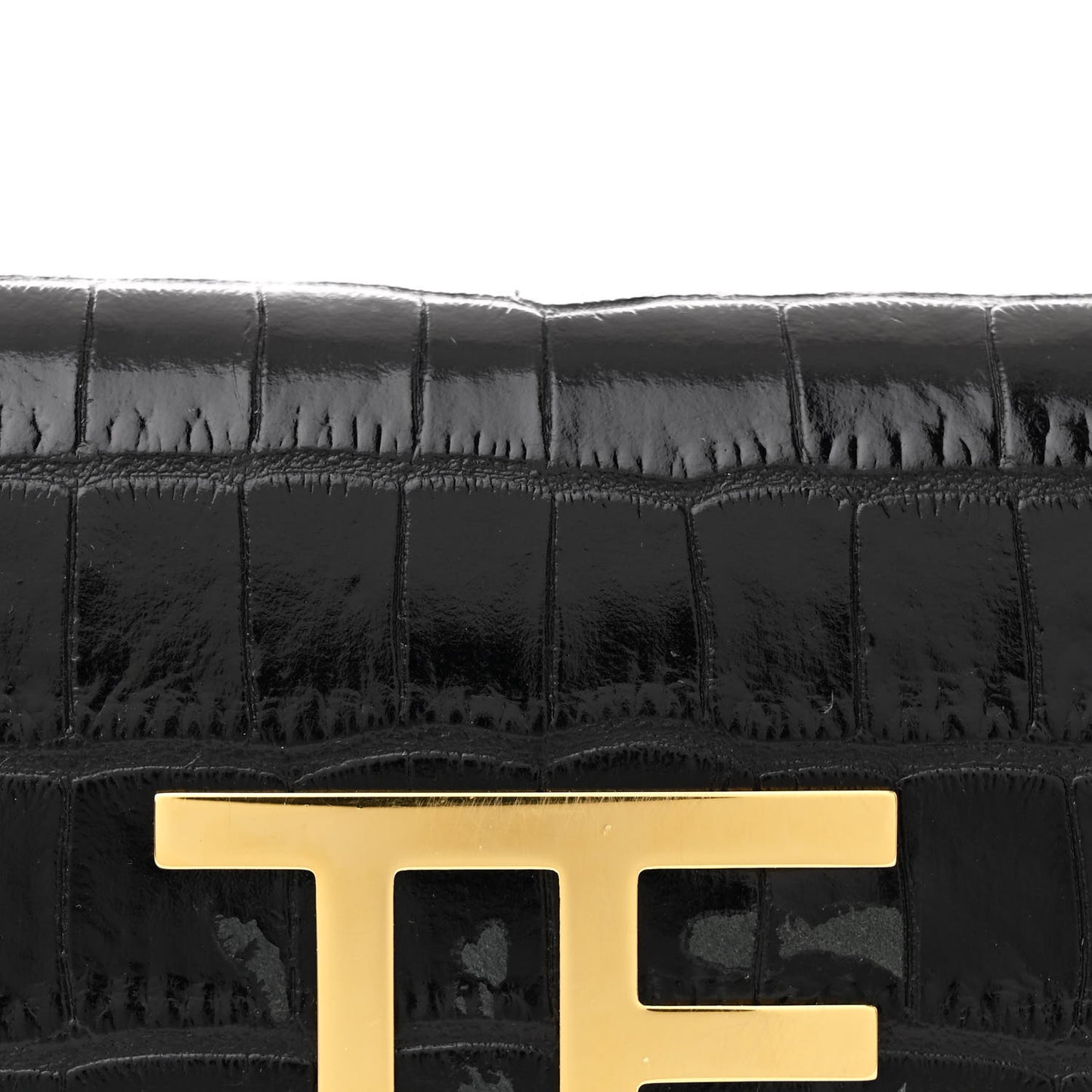 Crocodile Embossed Calfskin TF Mini Bag Black