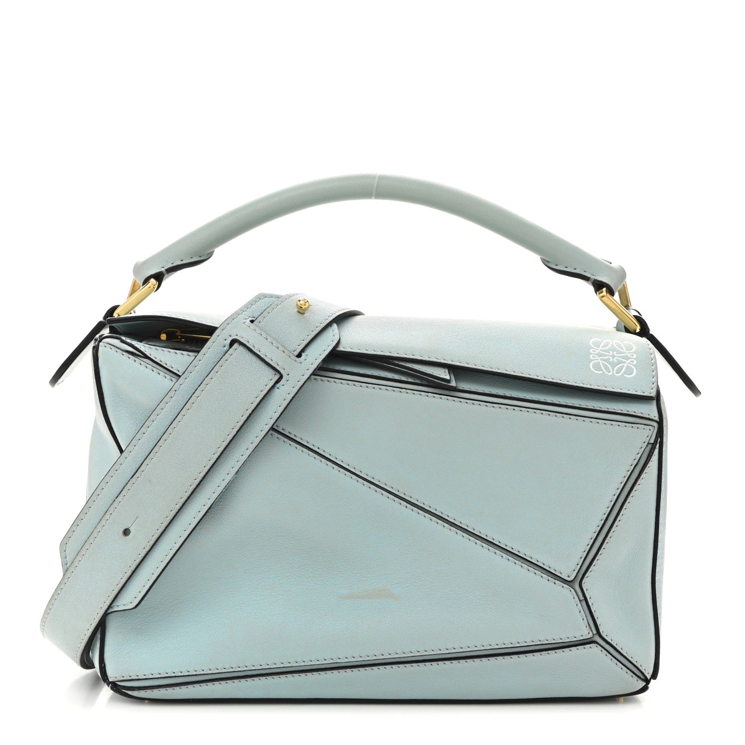 Loewe Calfskin Small Puzzle Bag Light Blue 1771058 – FASHIONPHILE