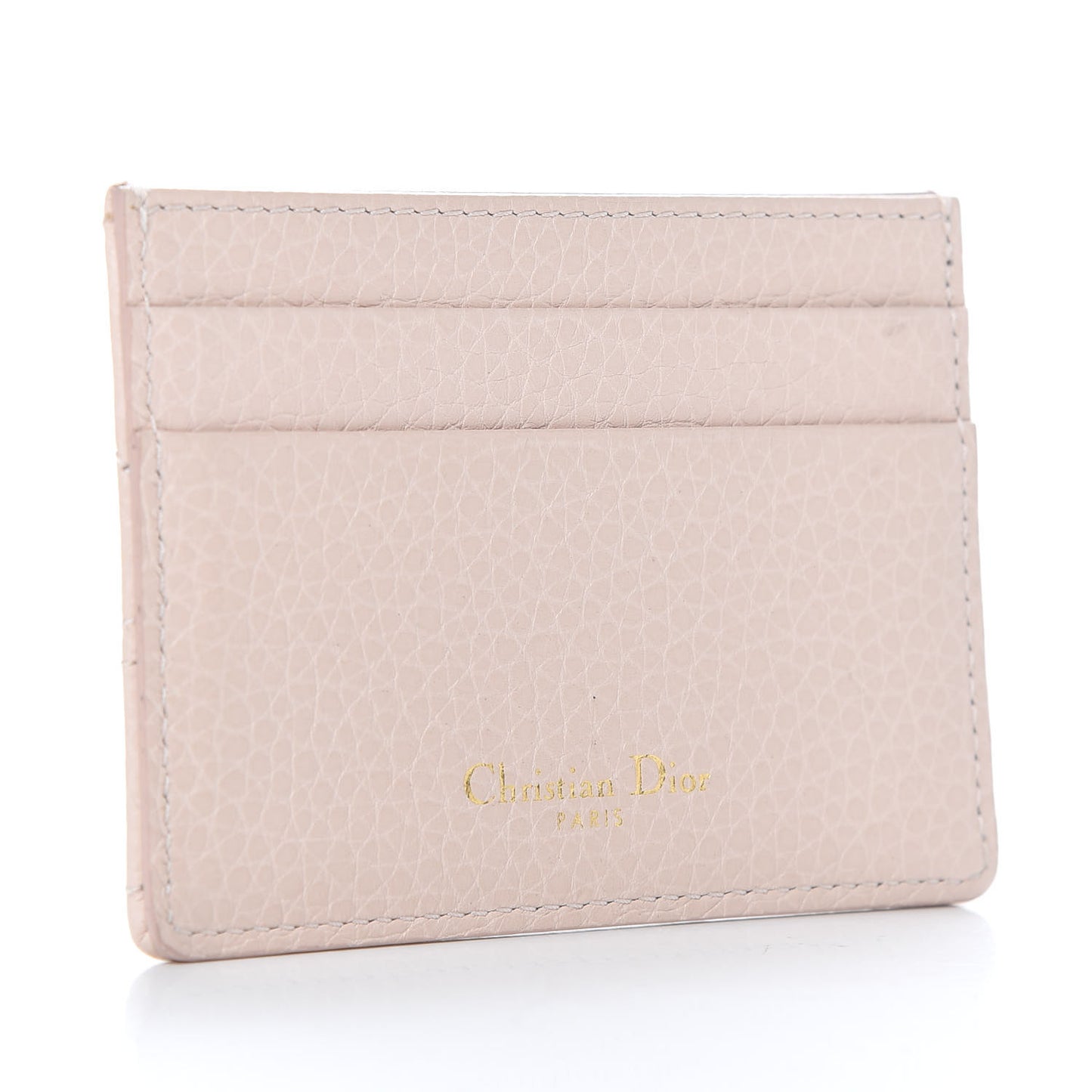 Grained Calfskin Cannage Diorama Card Holder Rose Poudre