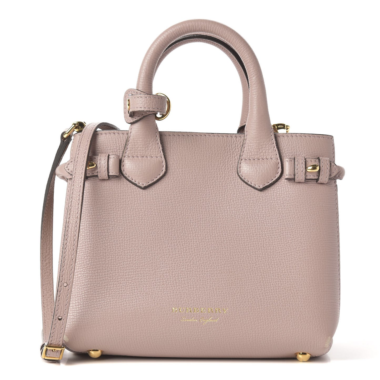 Grainy Calfskin House Check Small Banner Tote Pale Orchid