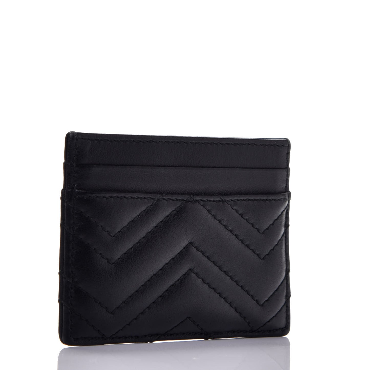 Calfskin Matelasse GG Marmont Card Holder Black