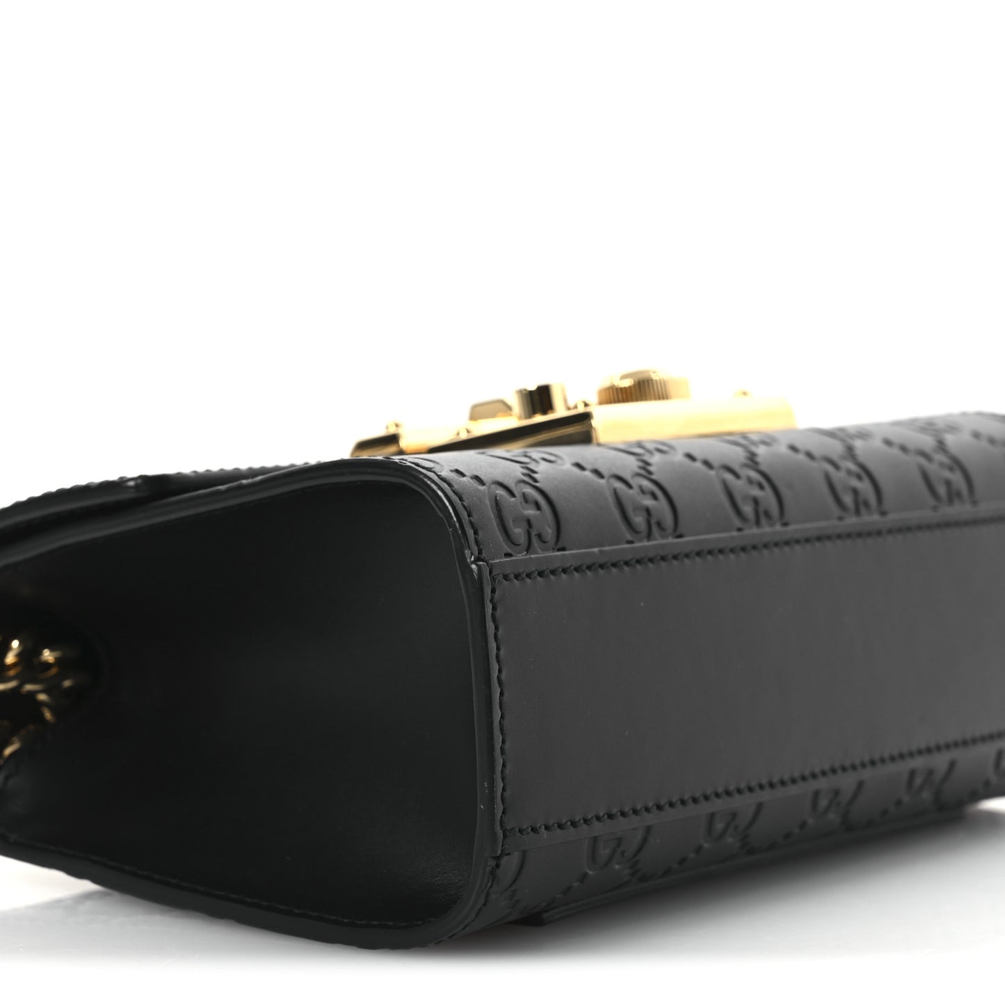 Guccissima Small Padlock Shoulder Bag Black
