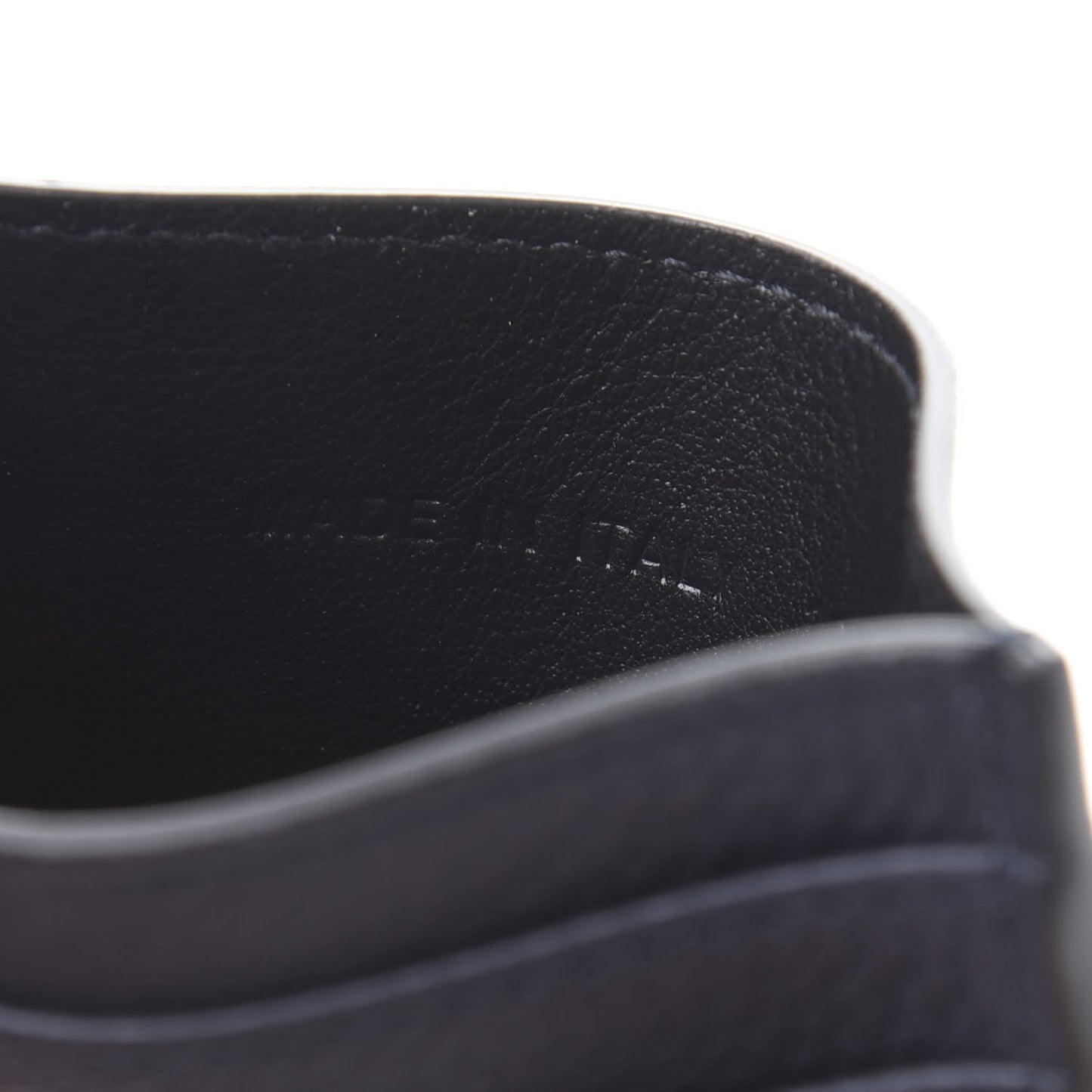 X SHAWN STUSSY Grained Calfskin Ox Head Card Holder Navy Blue
