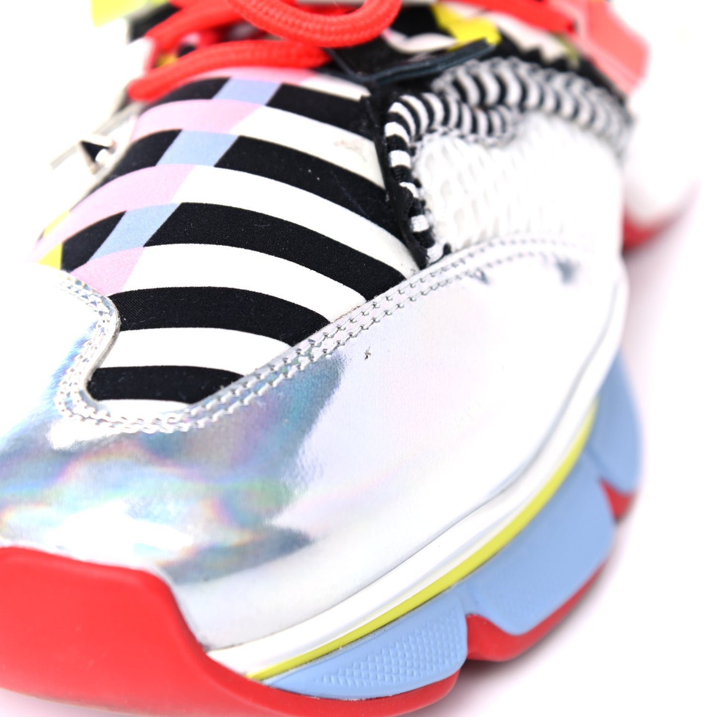 Neoprene Specchio Laser Donna Red Runner Spike Flat Sneaker 37.5 Multicolor