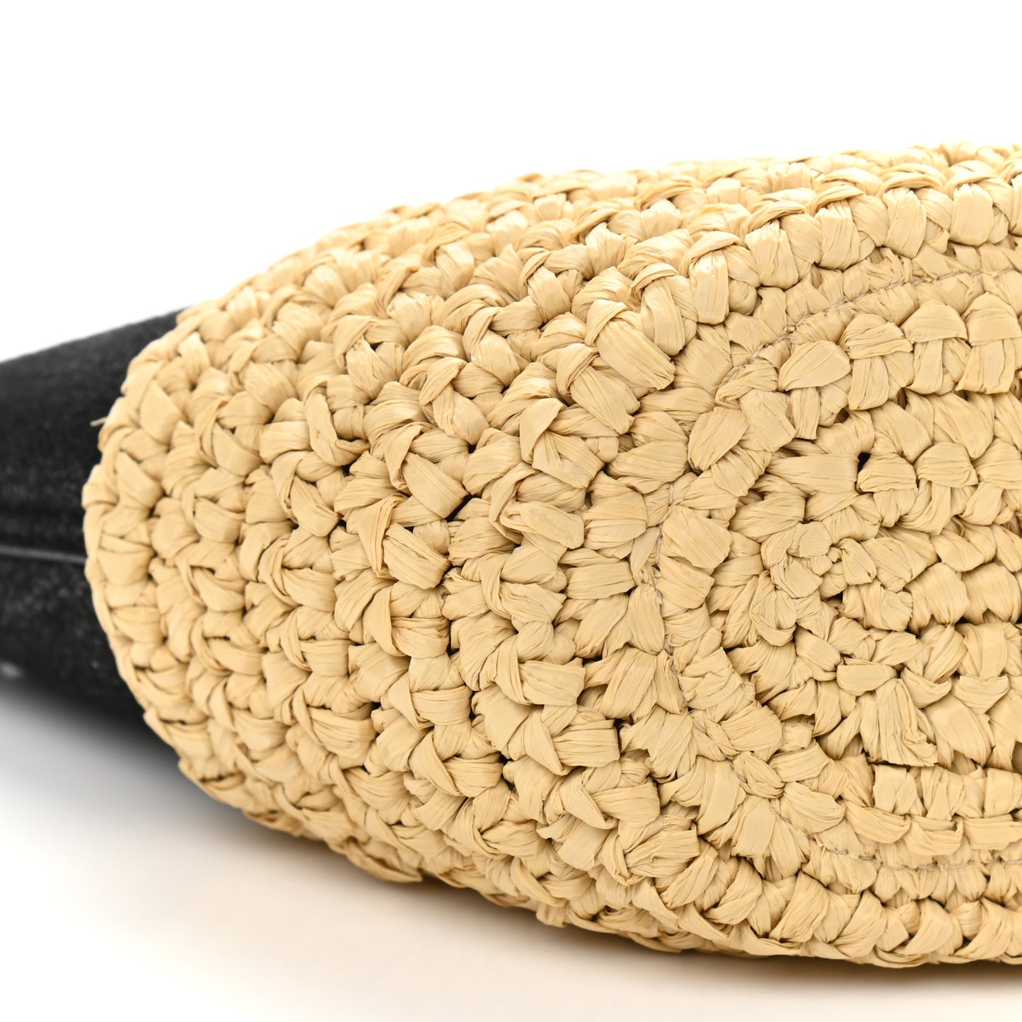 Shaggy Deer Raffia Mini Shoulder Bag Black