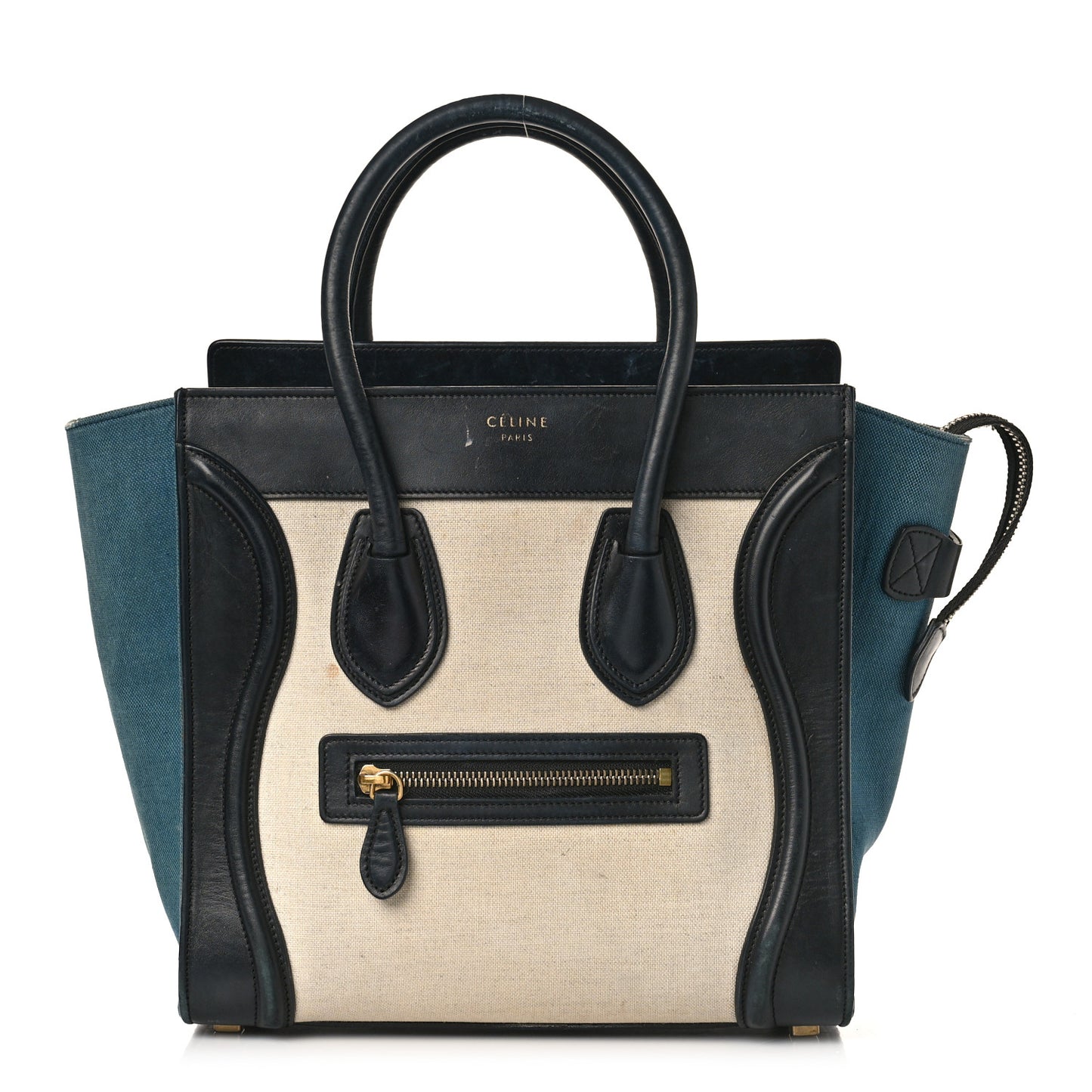 Canvas Smooth Calfskin Micro Tri-Color Luggage Royal