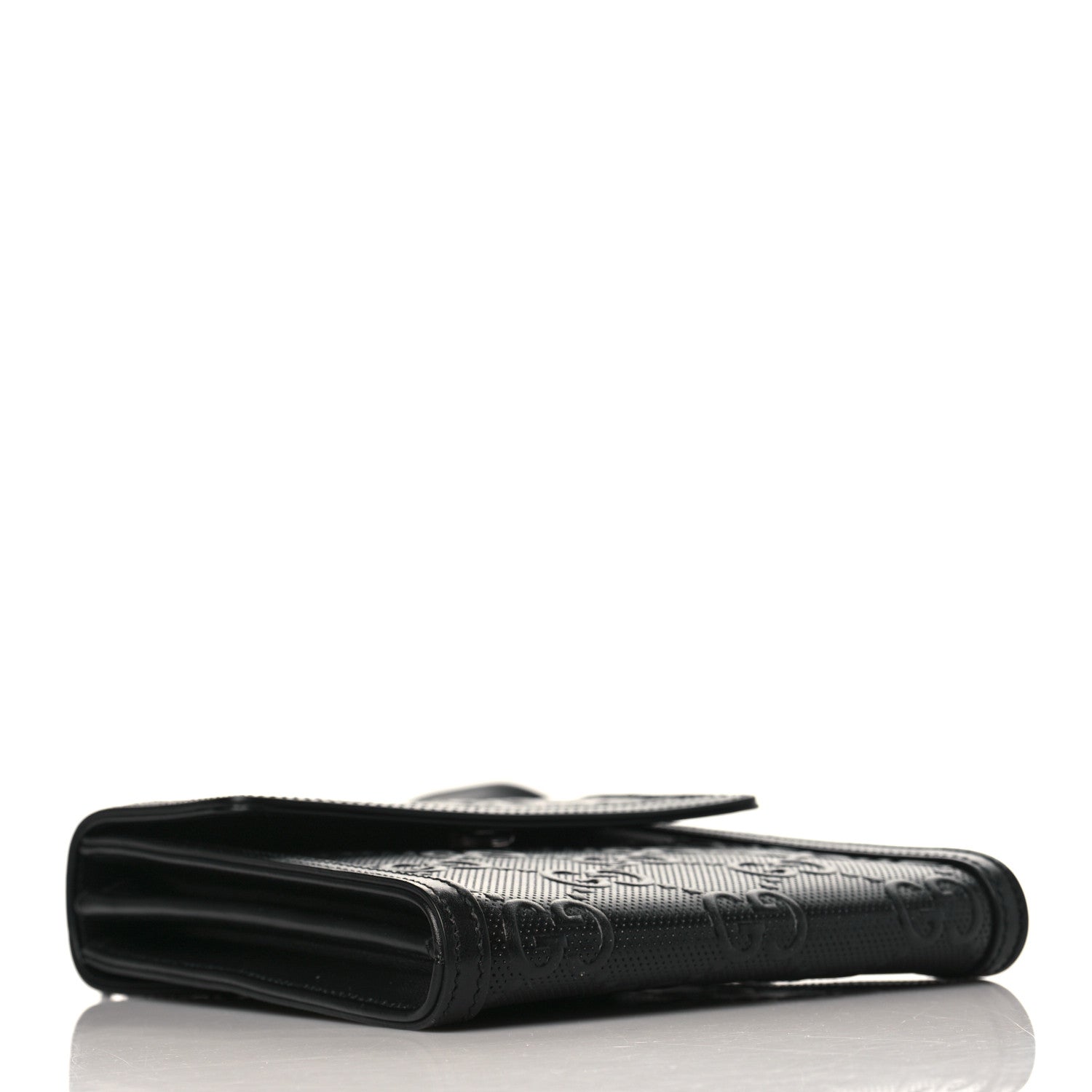 Gucci Calfskin GG Tennis Embossed Messenger Bag Black 3 of 8
