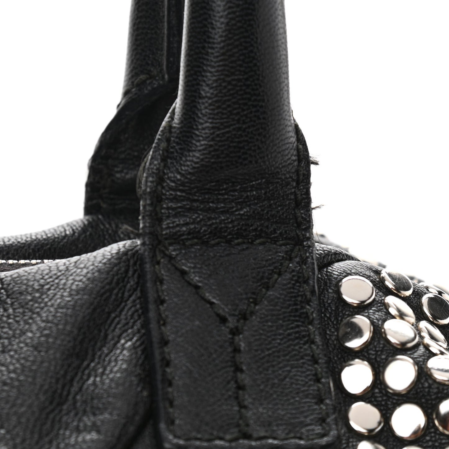 Calfskin Studded Easy Sac Black