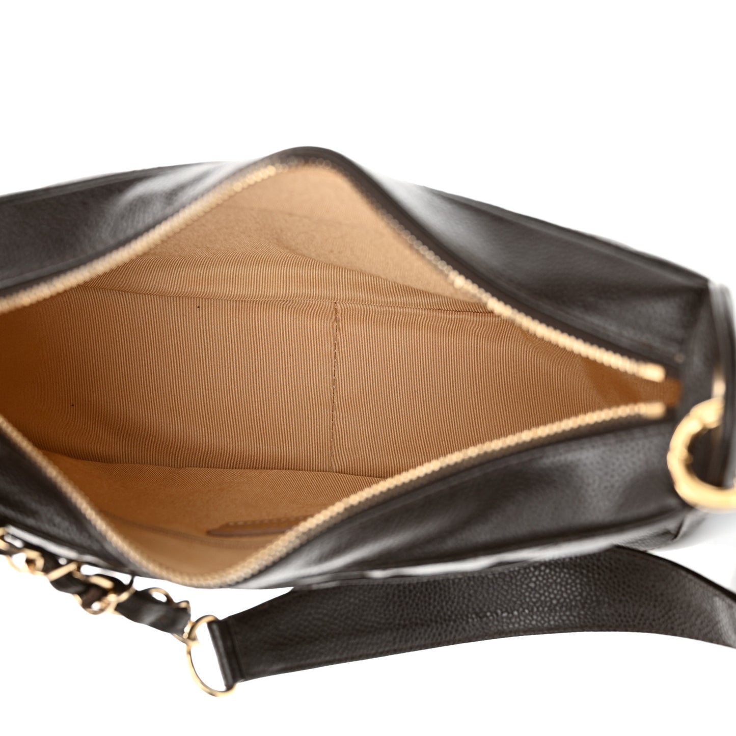 Caviar Quilted Timeless CC Shoulder Bag Brown