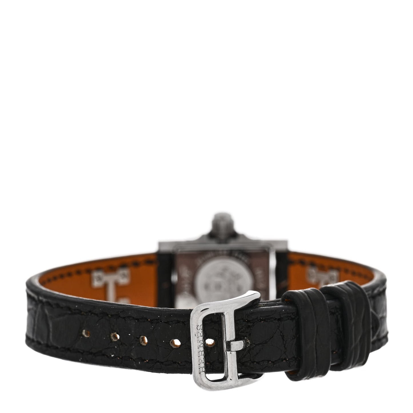 Stainless Steel Alligator Diamond 16mm Medor Quartz Watch Noir