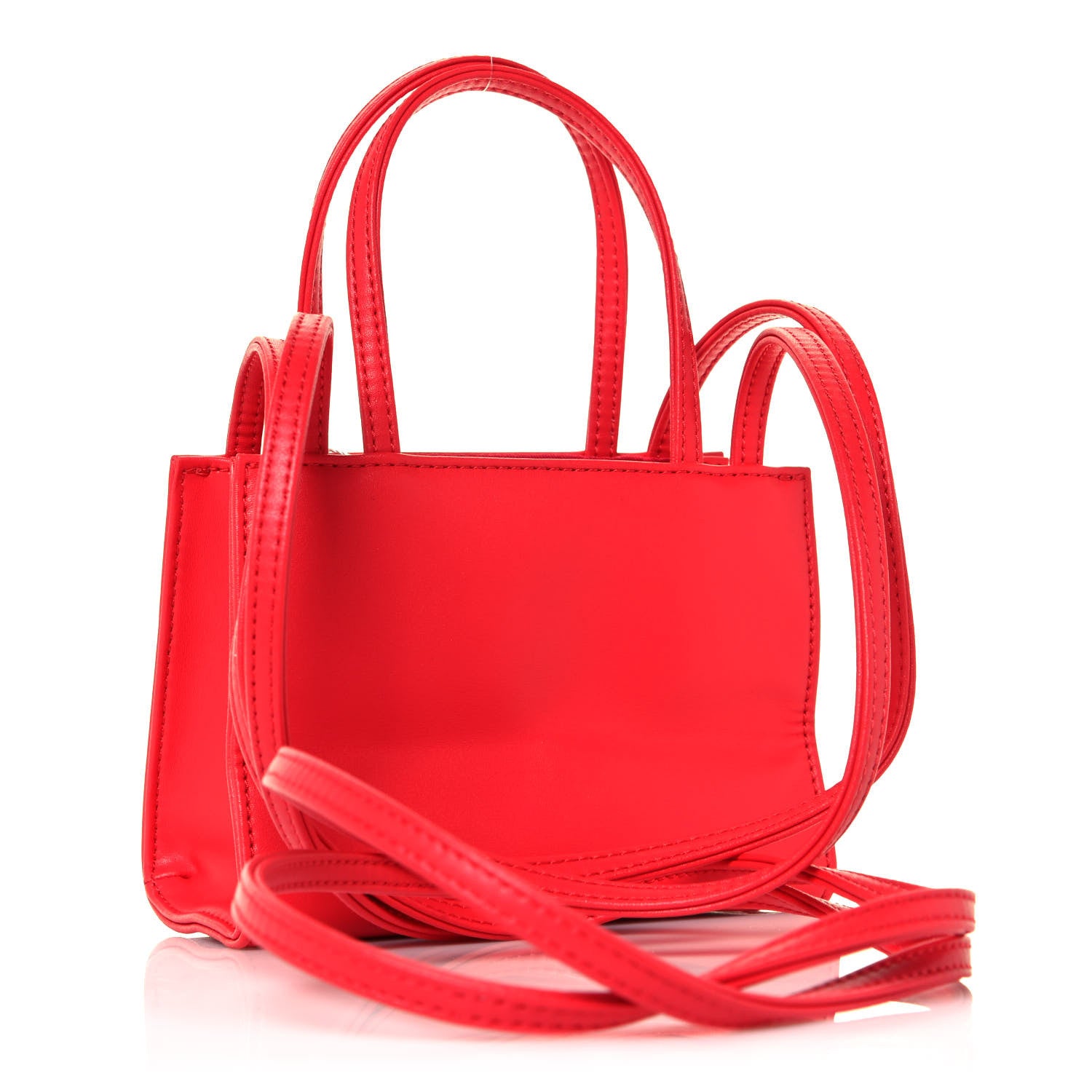 Telfar Vegan Leather Small Shopping Bag Red 2 of 11
