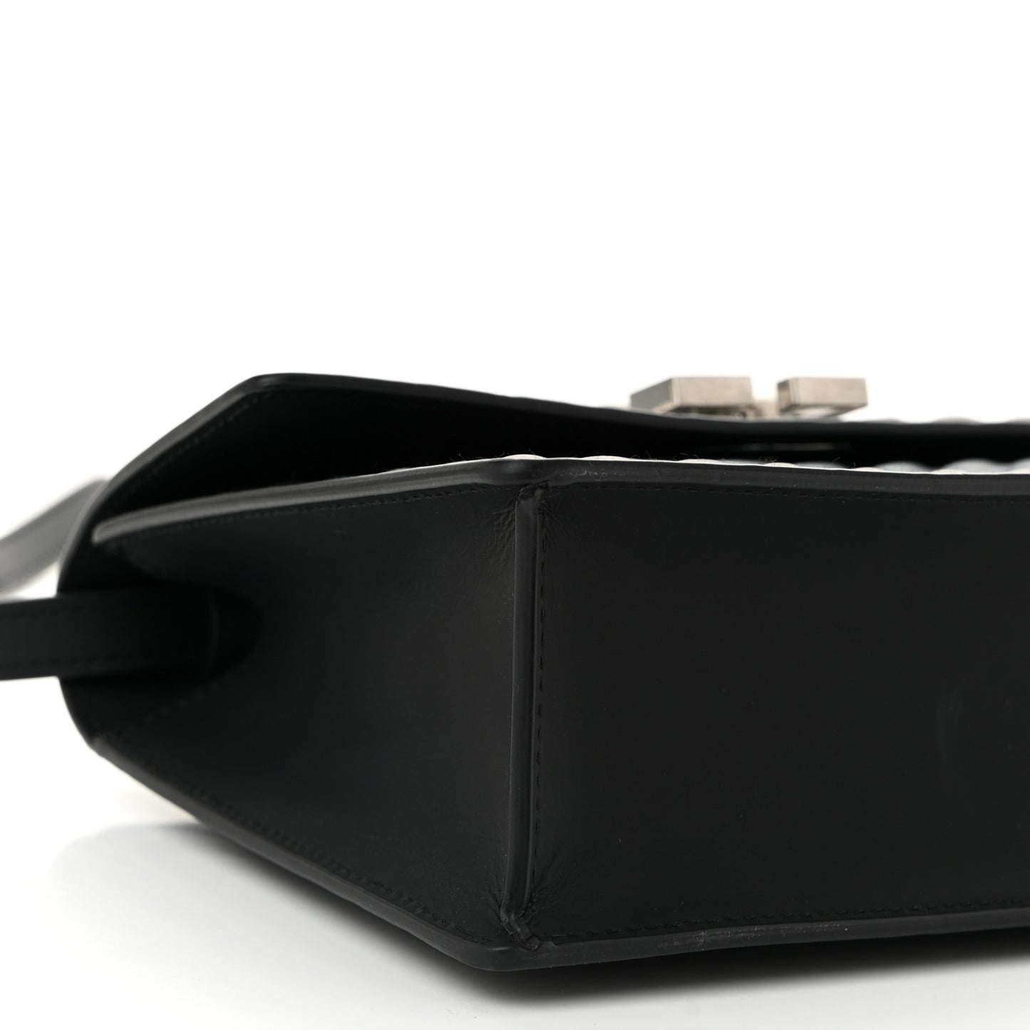 Calfskin Diagonal Quilted Jitney 2.0 Crossbody Bag Black