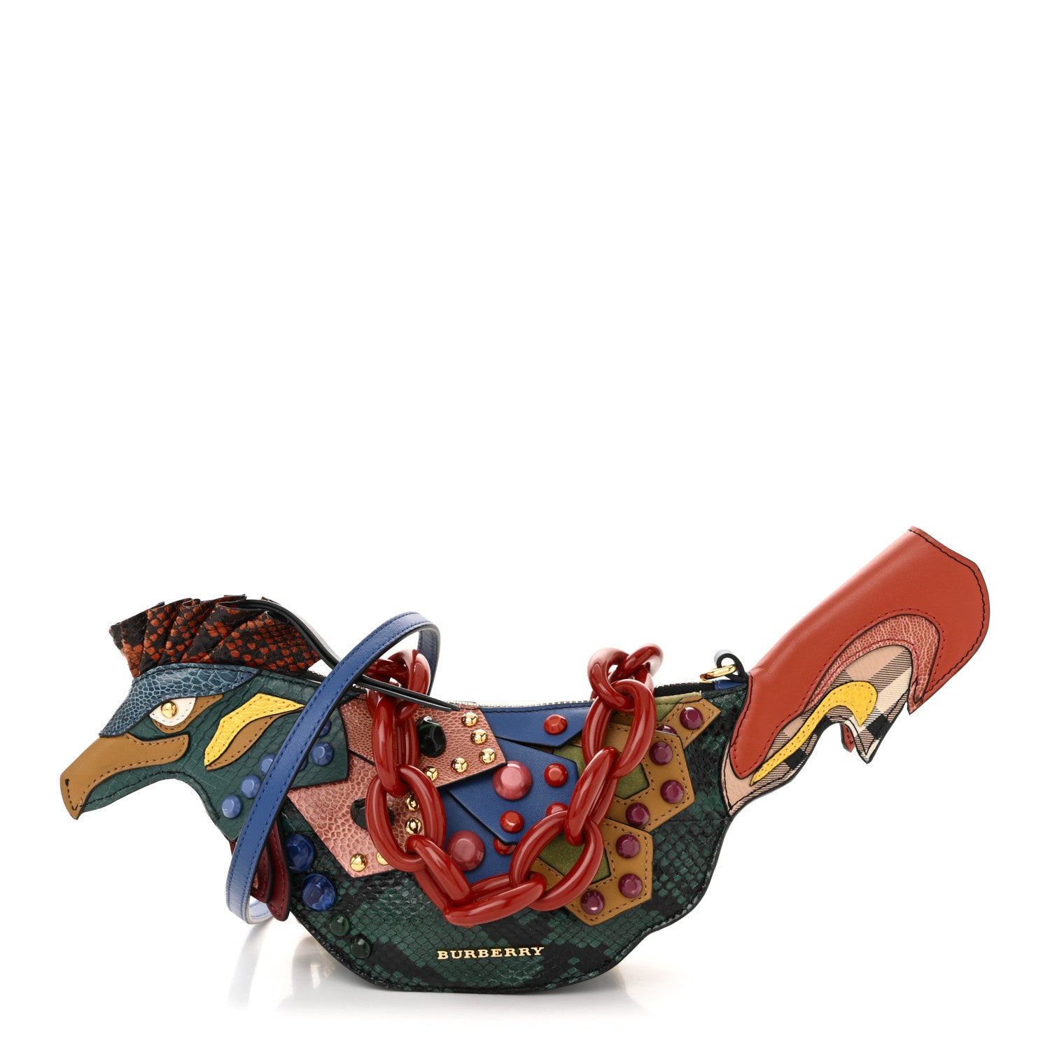 Burberry Snakeskin The Falcon Crossbody Bag Teal 1765789