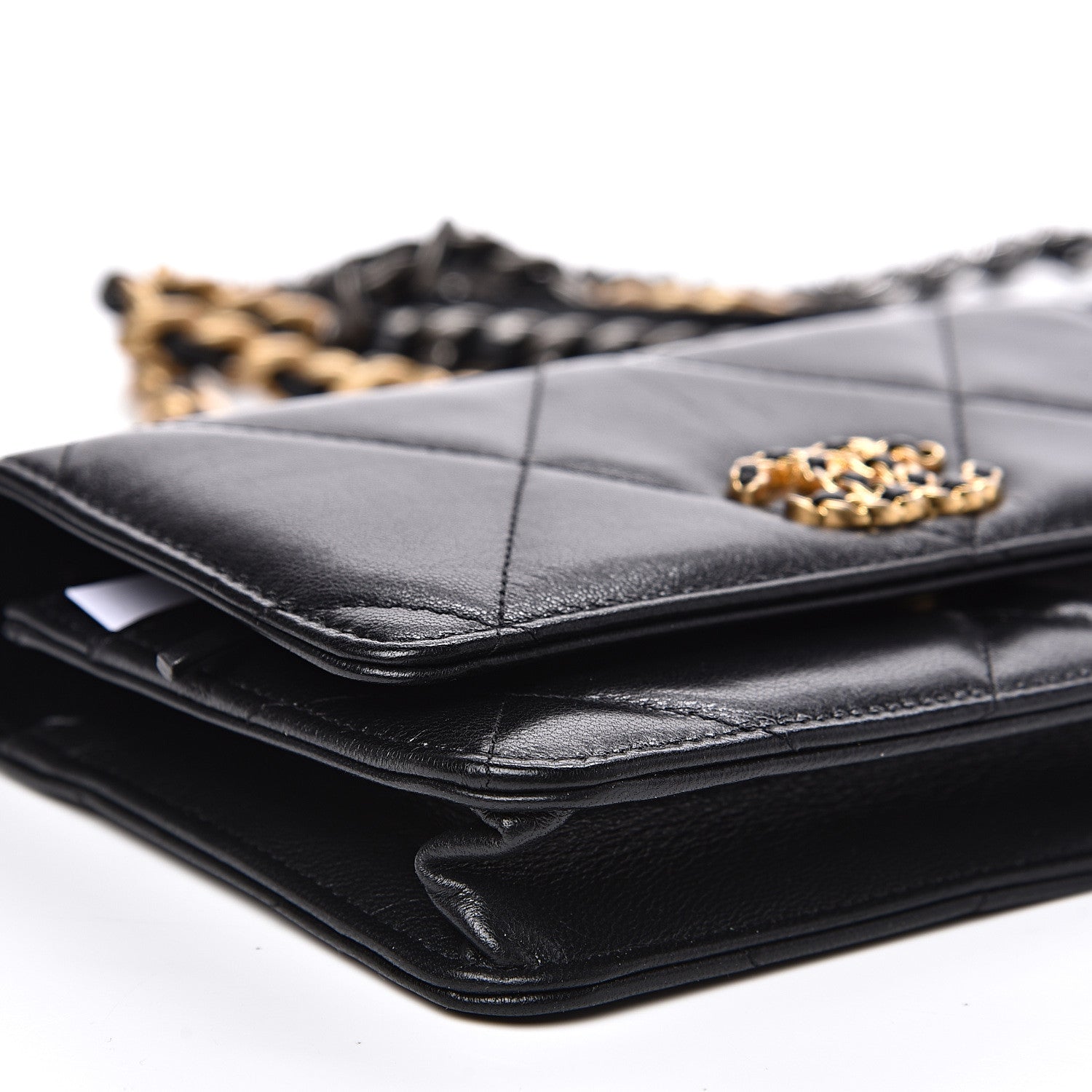 Chanel Goatskin Quilted 19 Wallet On Chain WOC Black 9 of 11