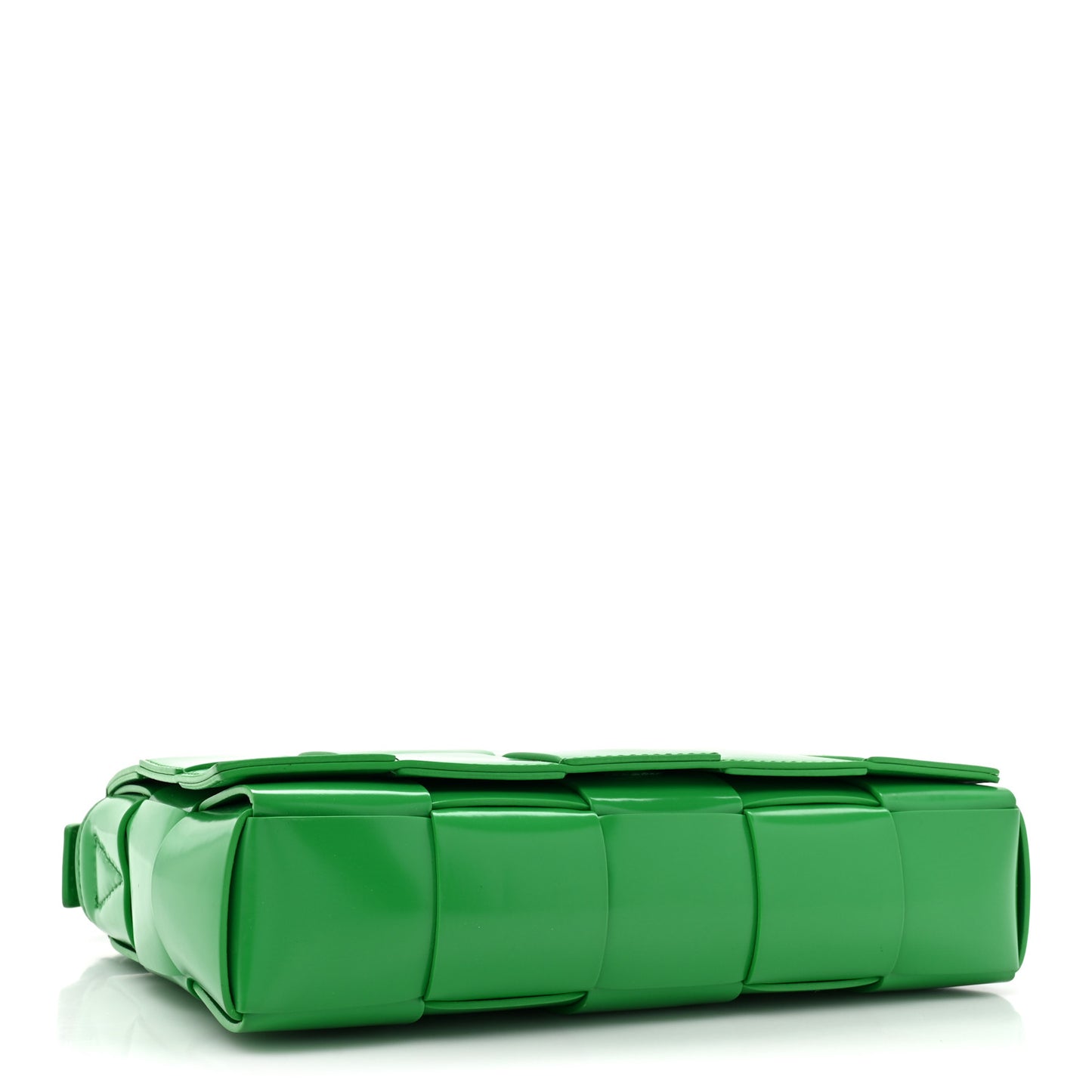 Patent Maxi Intrecciato Cassette Crossbody Bag Parakeet