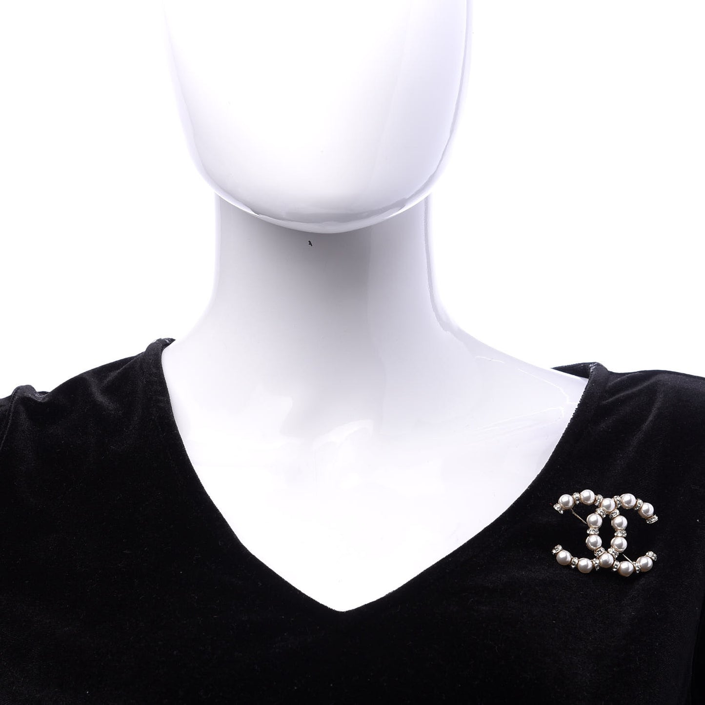 Pearl Crystal Nefertiti CC Brooch Gold