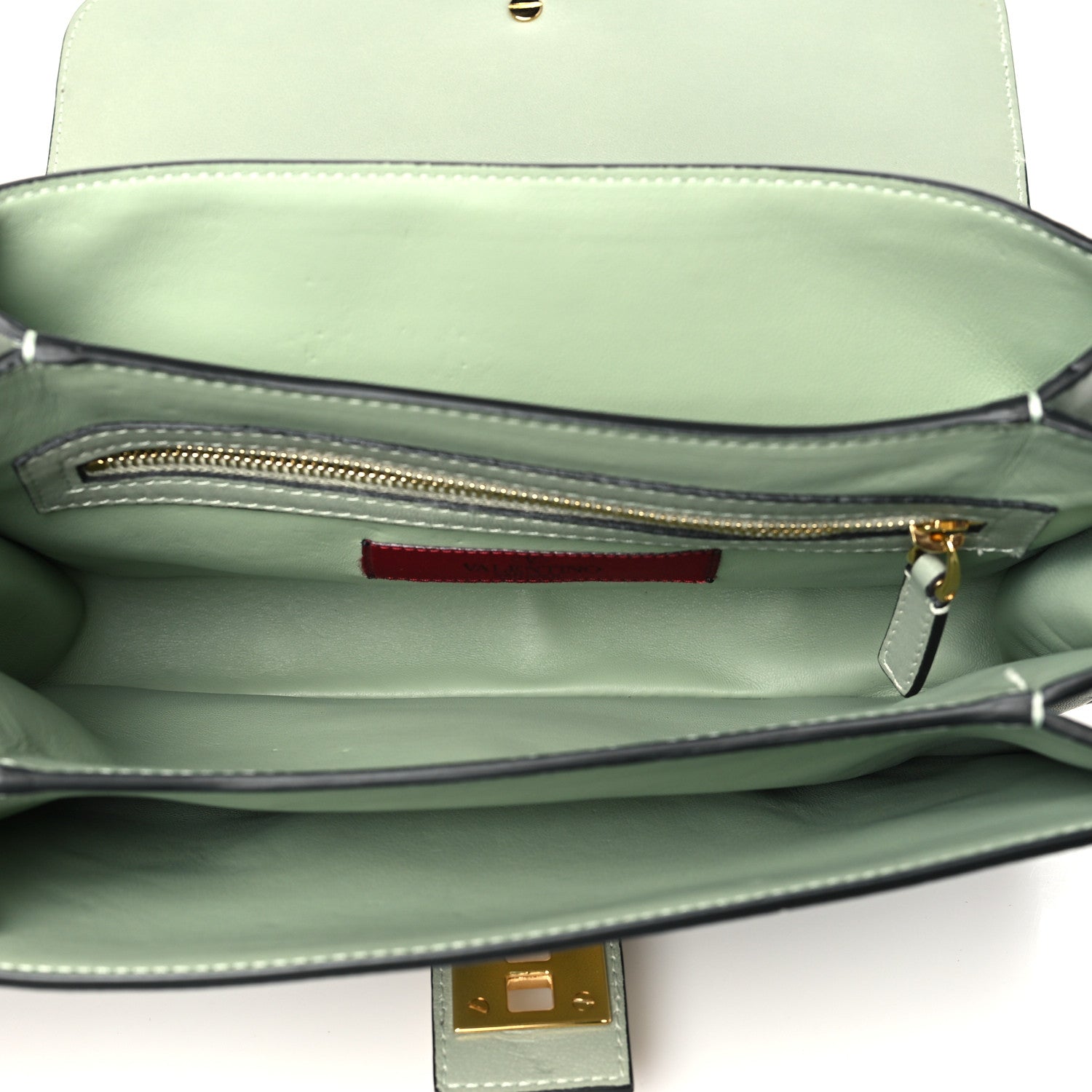 Valentino Garavani Nappa Striped B-Rockstud Flap Green 5 of 10