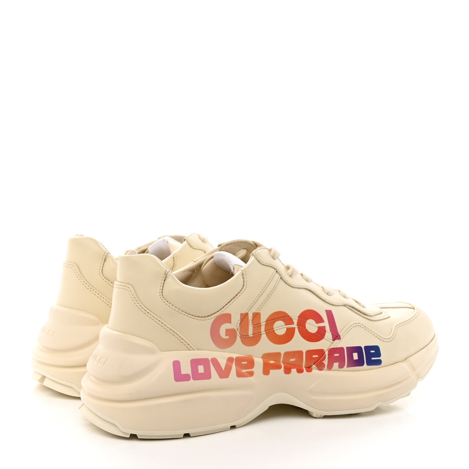 Gucci Calfskin Love Parade Mens Rhyton Sneakers 9.5 Ivory Multicolor 4 of 18