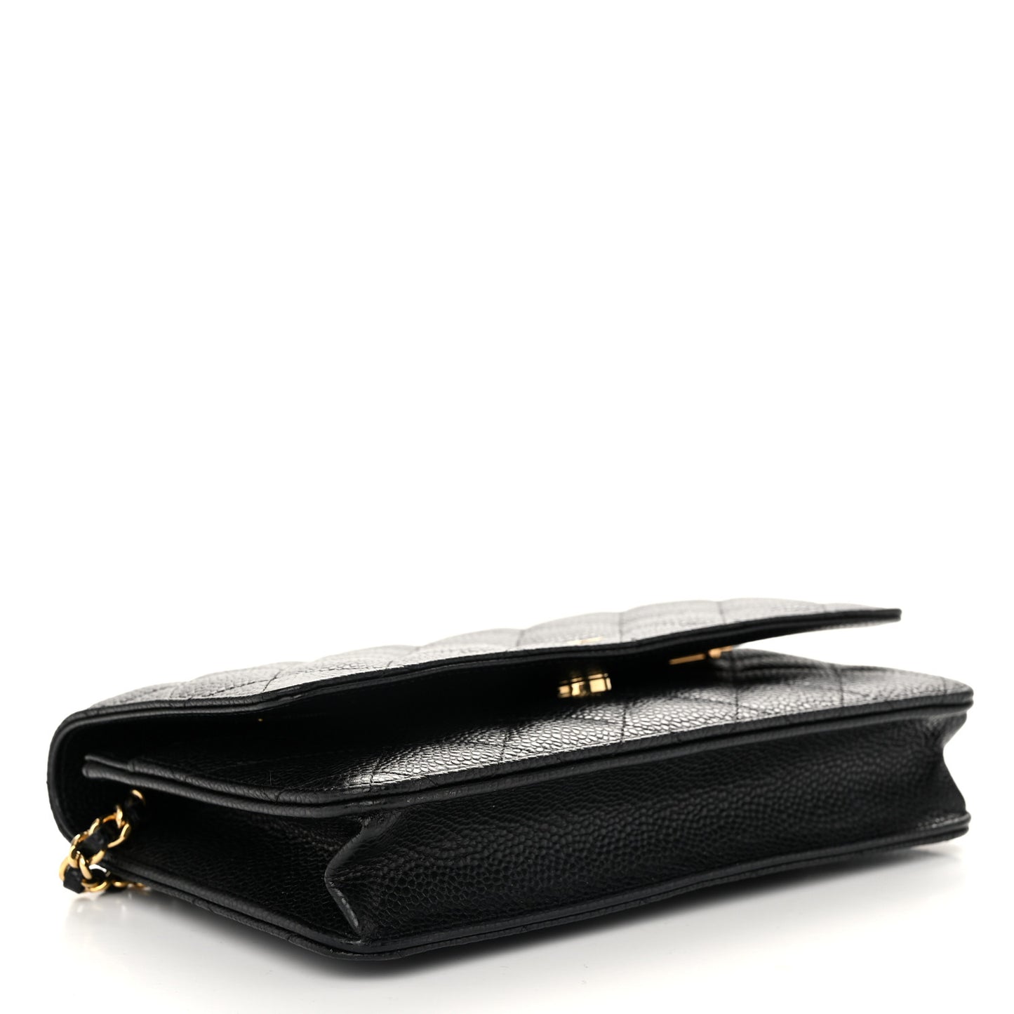 Caviar Quilted Wallet on Chain WOC Black