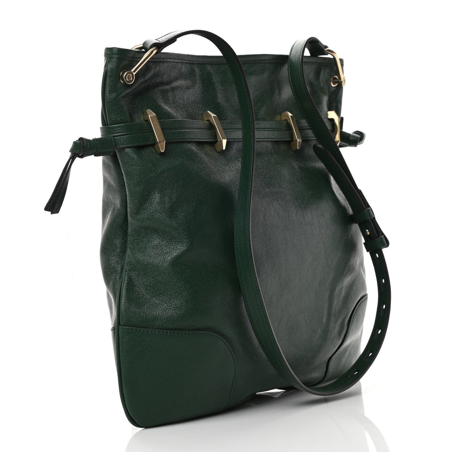 Sakai Calfskin Horsebit 1955 Cinch Top Messenger Bag Vintage Green