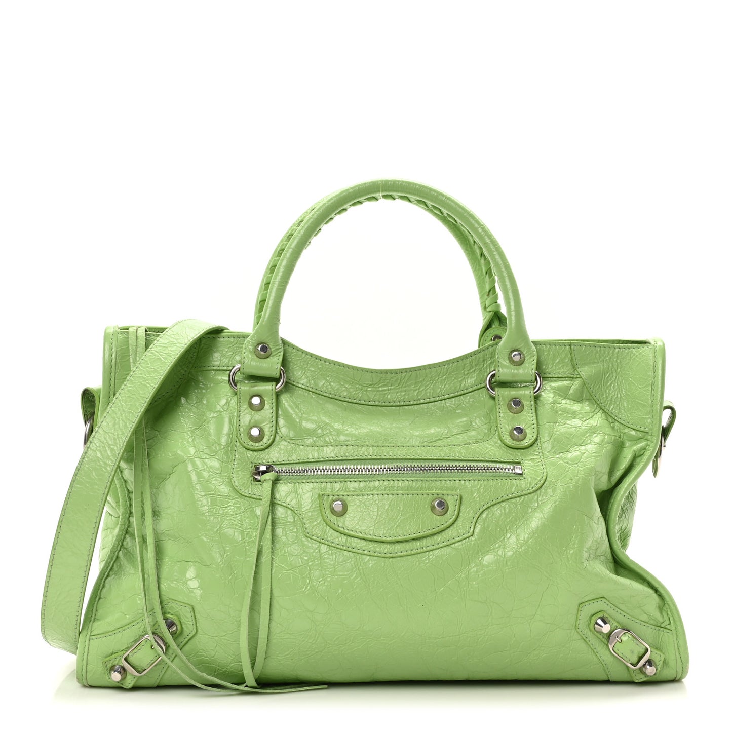 Agneau Arena Storico Classic Silver Hardware Medium Le City Green