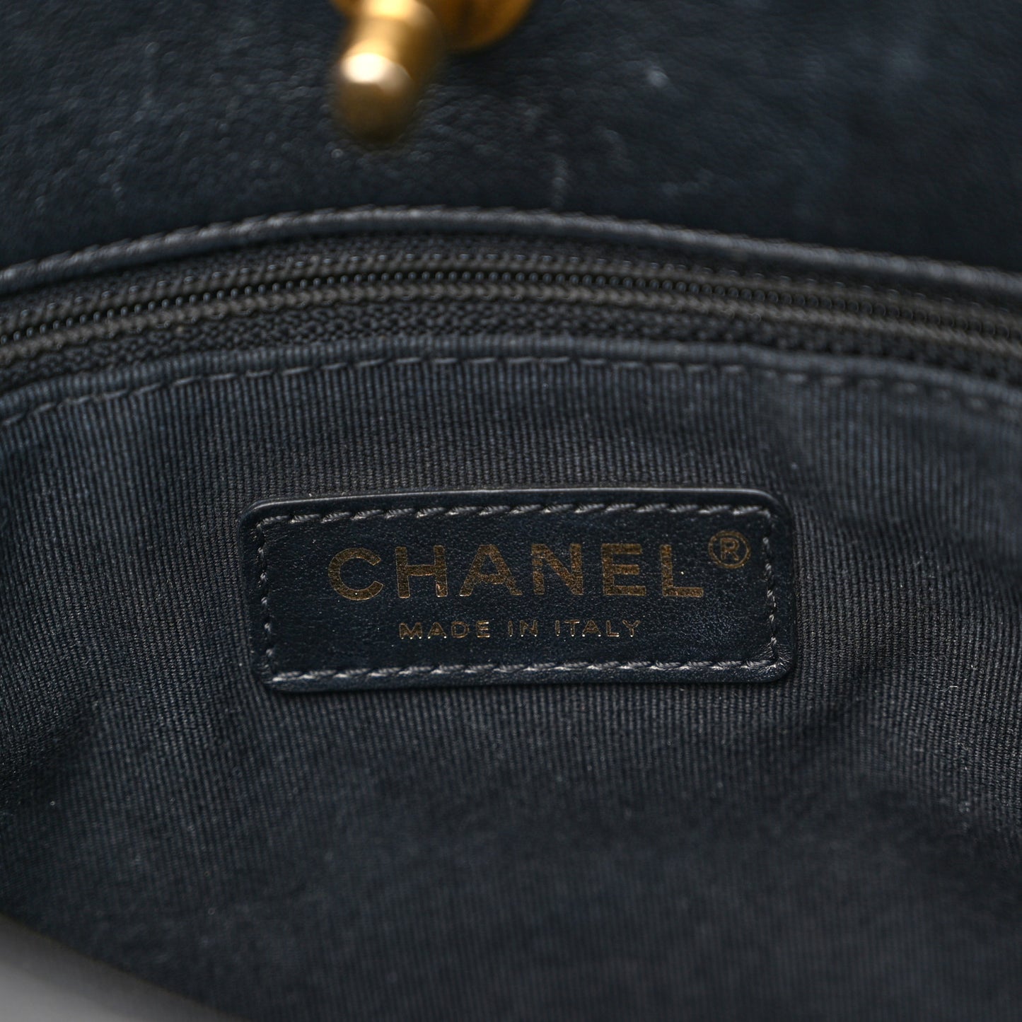 Lambskin Quilted CC Chain Link Hobo Black