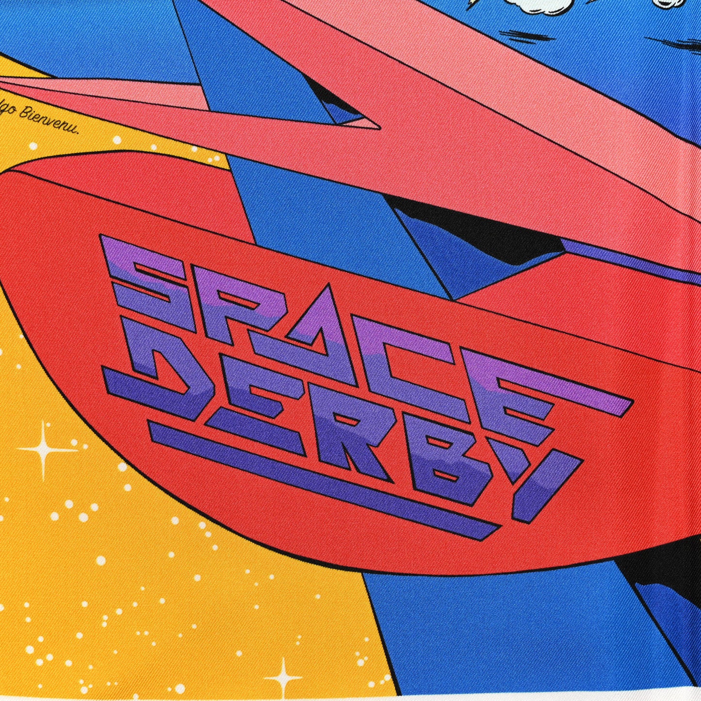 Silk Space Derby Scarf 90 Jaune Vif Vert Fluo Multicolor