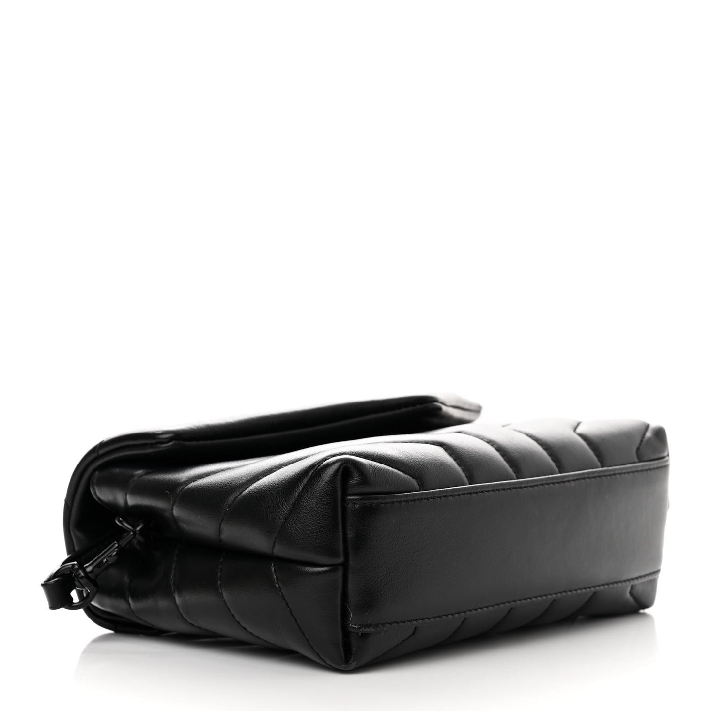 SAINT LAURENT Calfskin Y Quilted Monogram Monochrome Toy Loulou Crossbody Bag Black