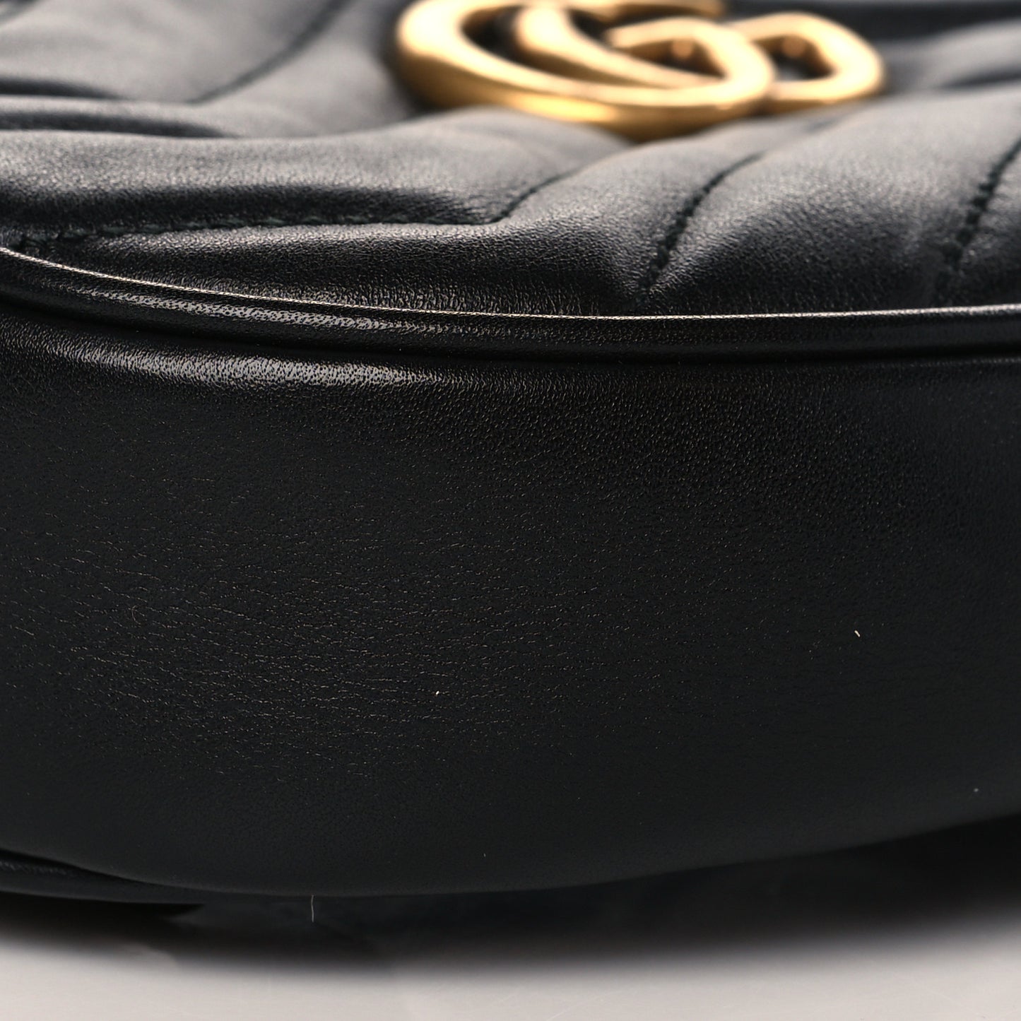 Calfskin Matelasse GG Marmont Belt Bag 75 30 Black