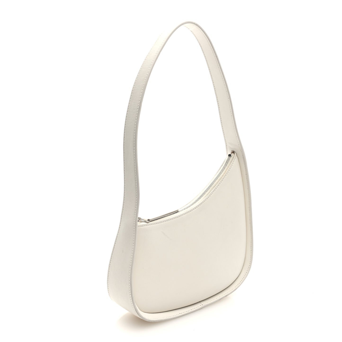 Smooth Calfskin Half Moon Shoulder Bag New Ivory