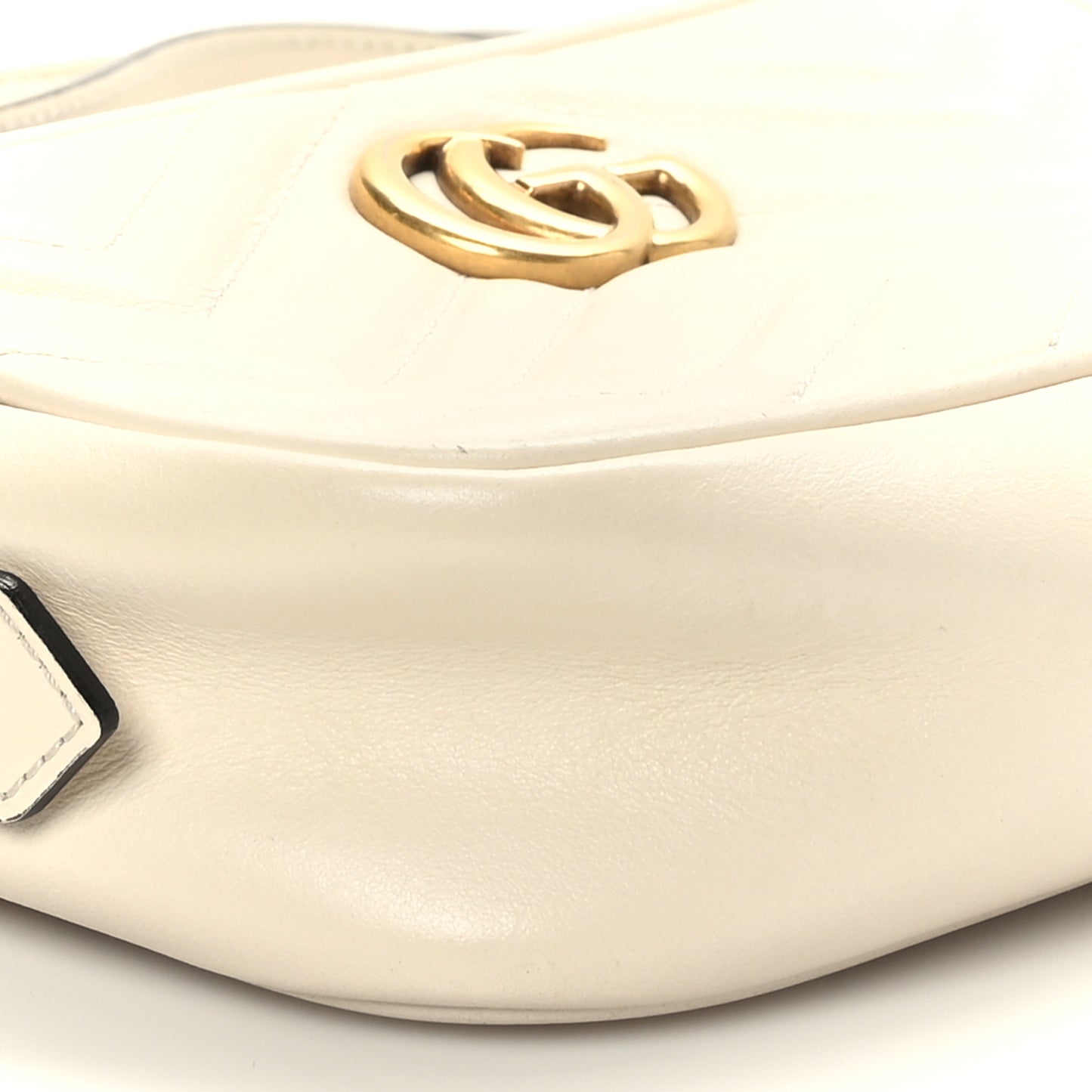 Calfskin Matelasse Mini GG Marmont Chain Shoulder Bag White