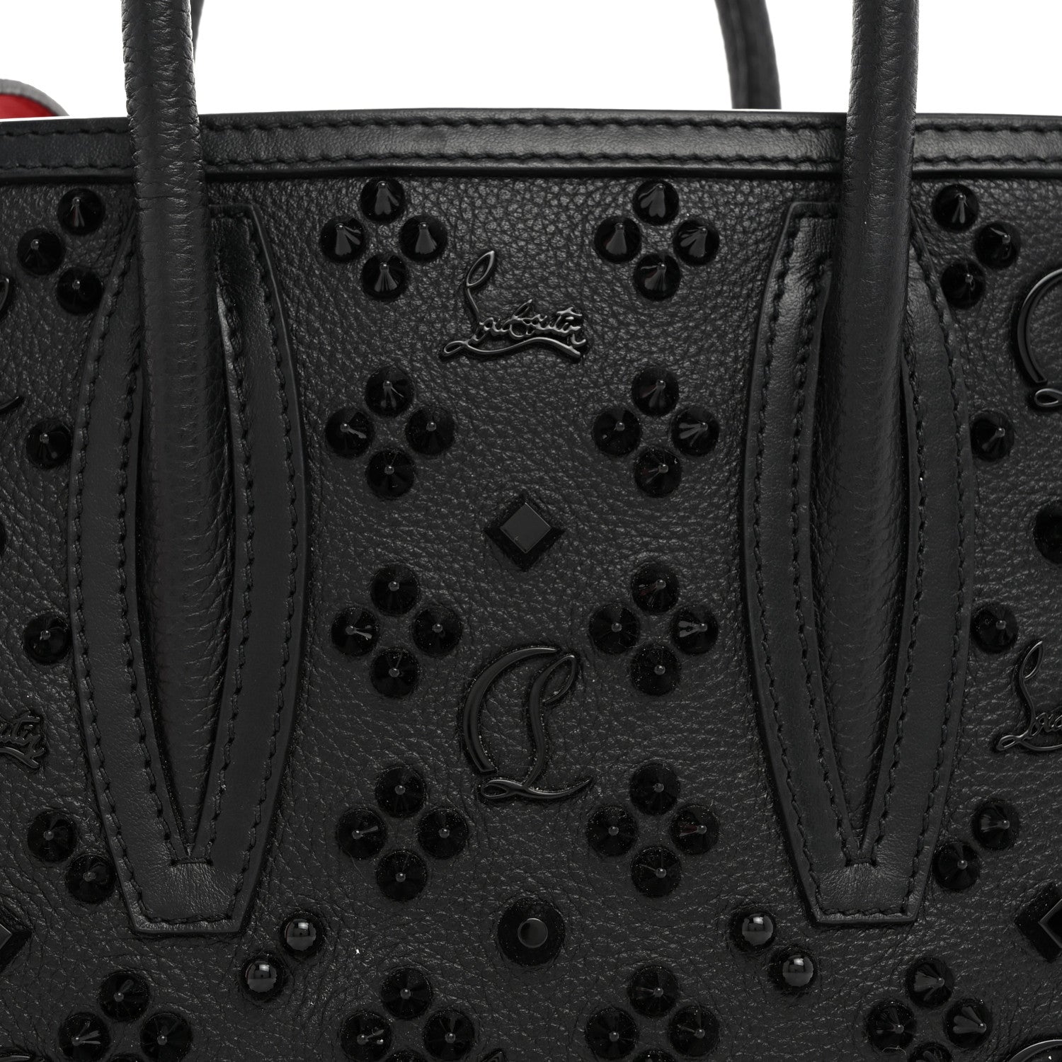 Christian Louboutin Calfskin Spikes Loubinthesky Mini Paloma Black 8 of 10