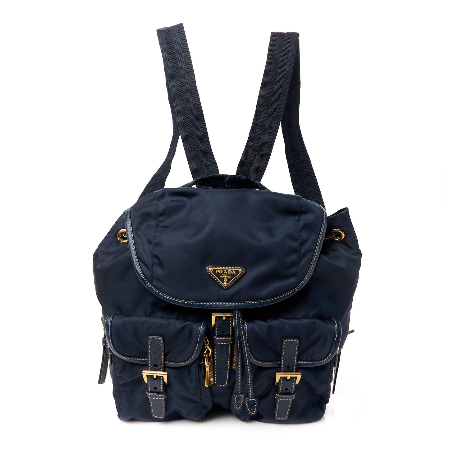 Tessuto Nylon Saffiano Vela Backpack Bleu
