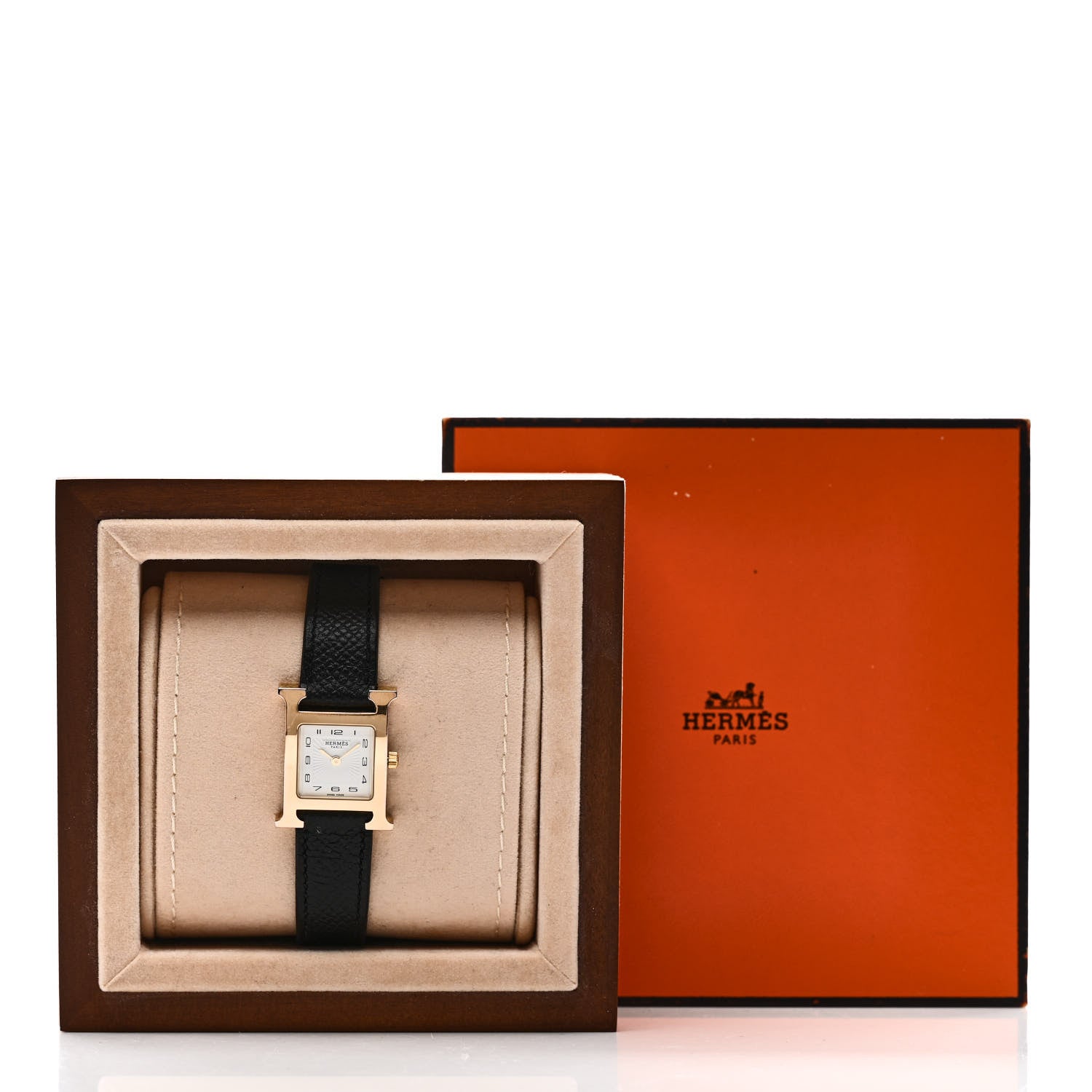 Hermes Stainless Steel Epsom 21mm Heure H Hour Quartz Watch Noir 5 of 5