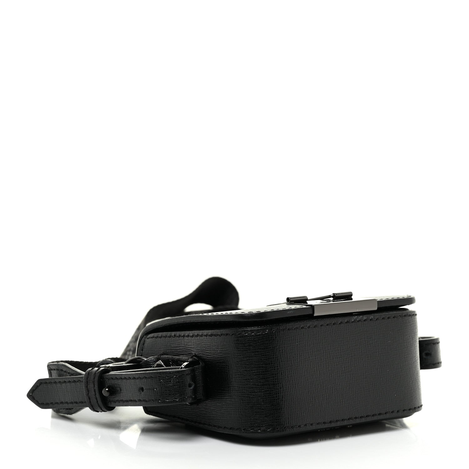 Off-White Saffiano Logo Baby Flap Bag Black White 4 of 14